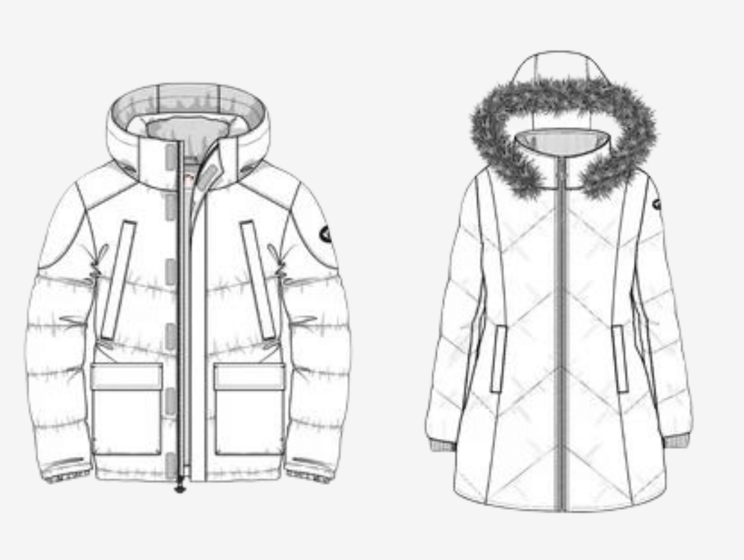 Stylish down coats for kids, featuring a cozy hood and plush fur trim perfect for winter adventures.