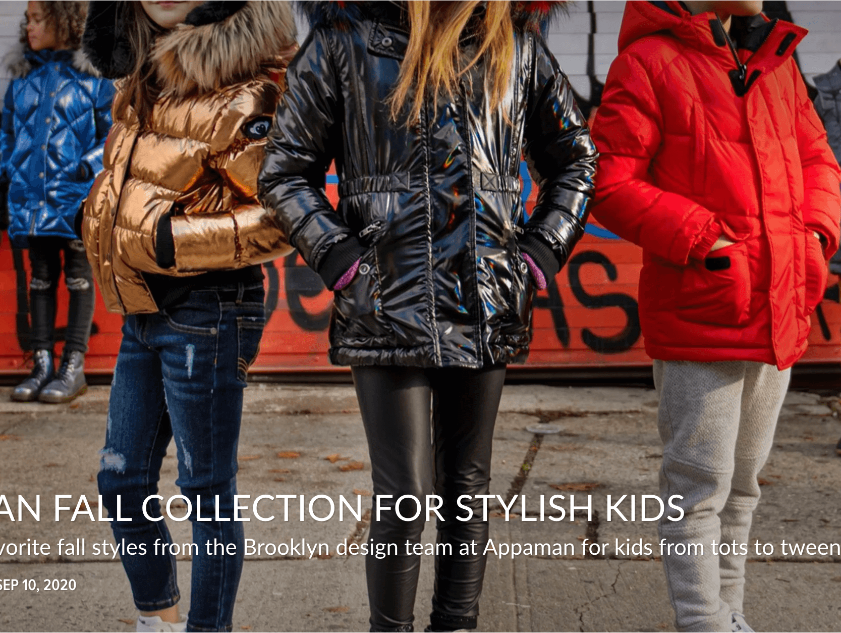 Kids showcasing trendy Appaman fall styles, perfect for stylish tots and tweens in vibrant urban surroundings.