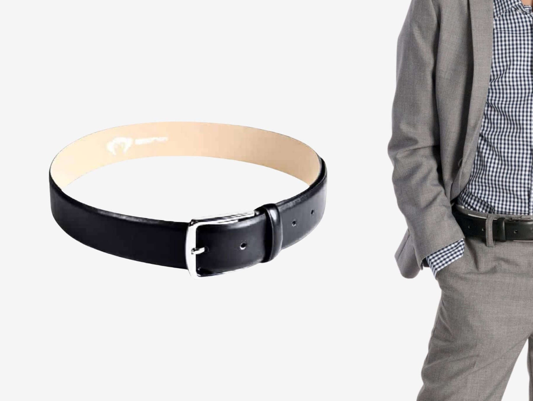 Stylish black dress belt by Appaman, perfect for elevating boys' formal outfits with a modern touch.