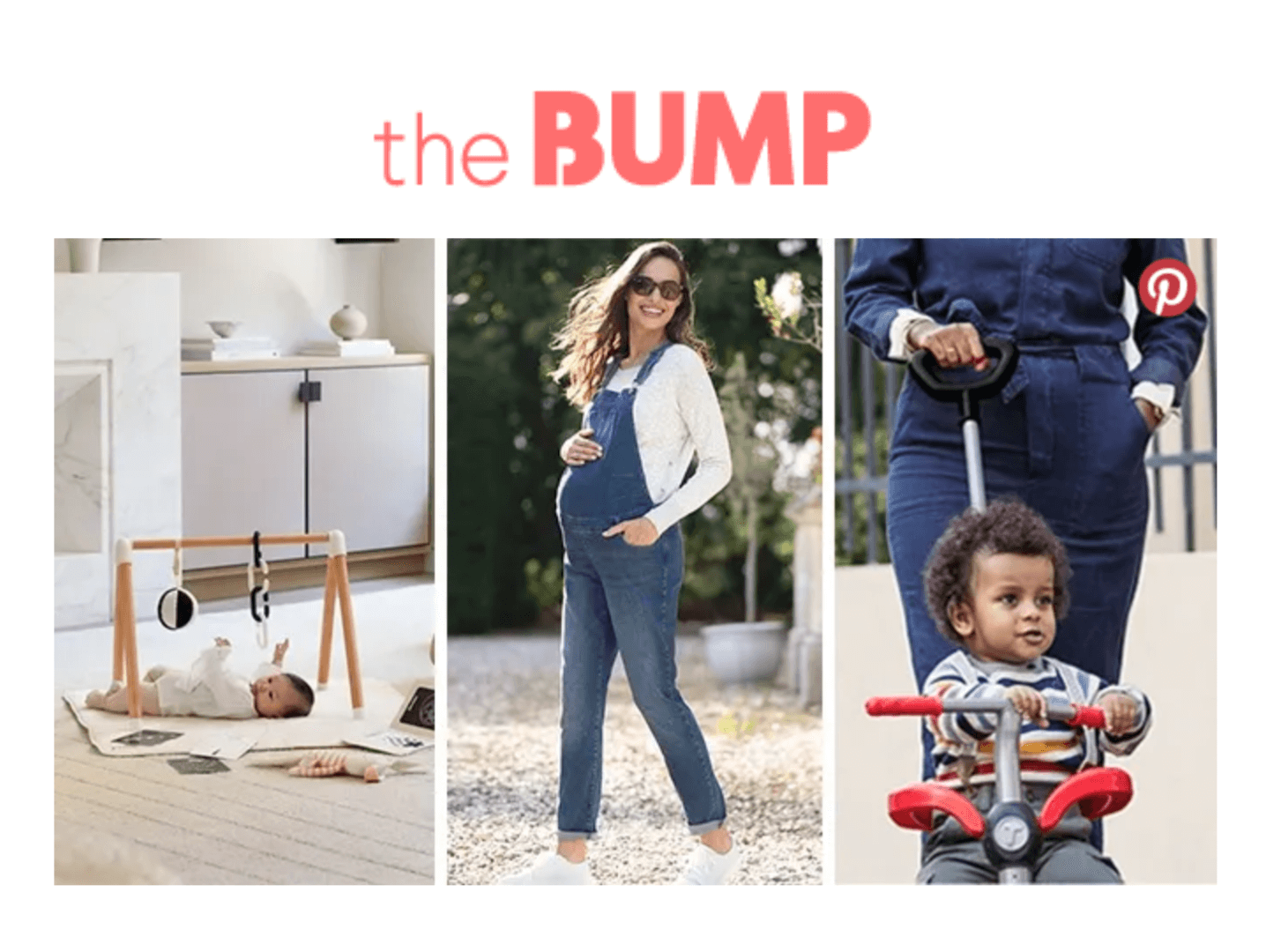 Stylish maternity and kids' fashion from The Bump, showcasing playful outfits and joyful moments.