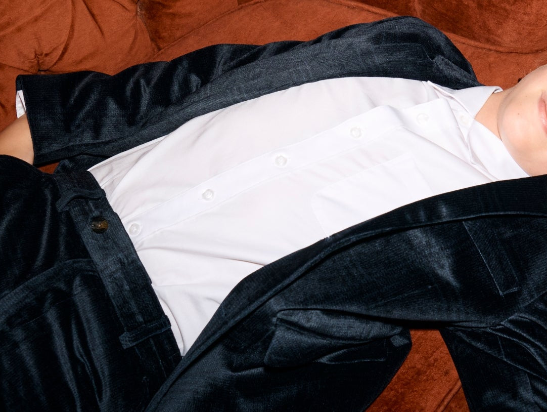 boy wearing a velvet suit