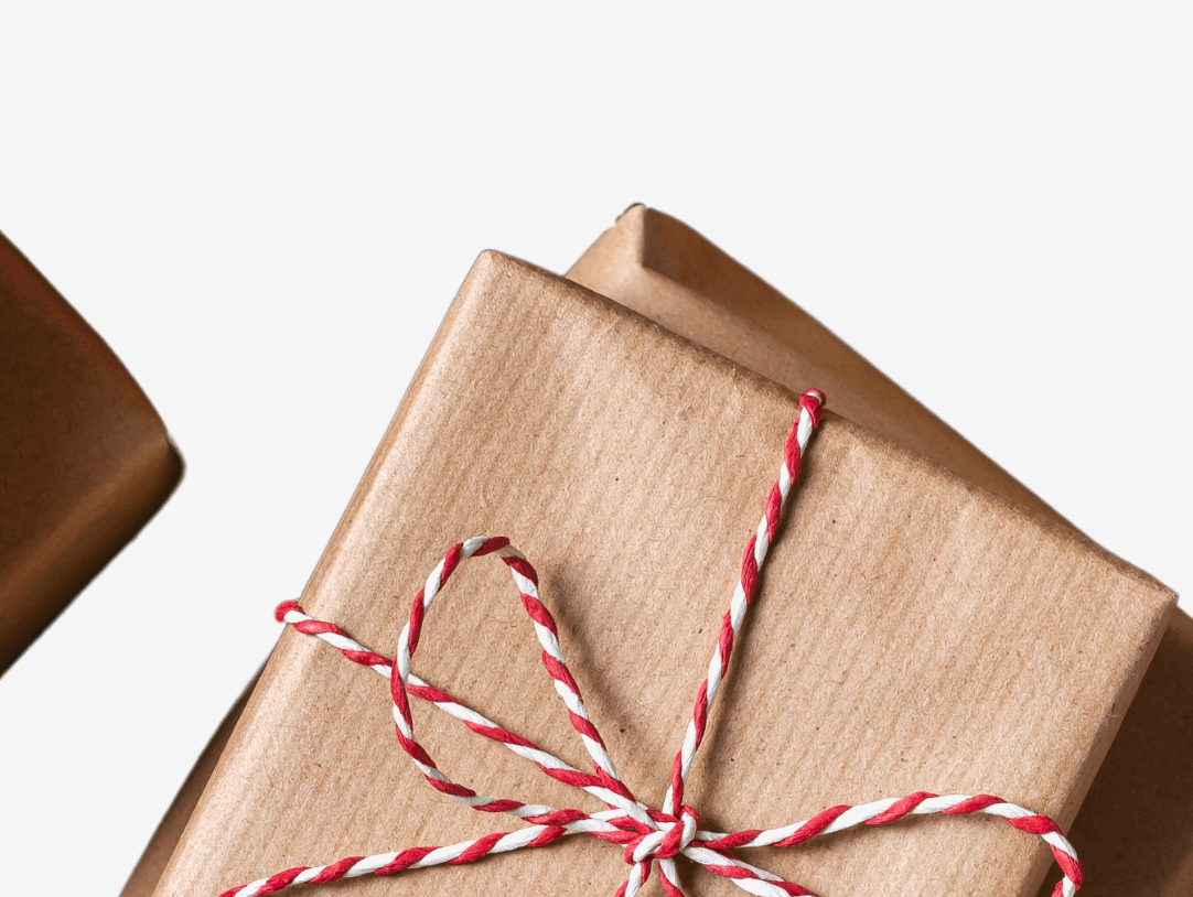 Playfully wrapped Christmas gifts with colorful ribbons, perfect for exciting holiday surprises for kids.