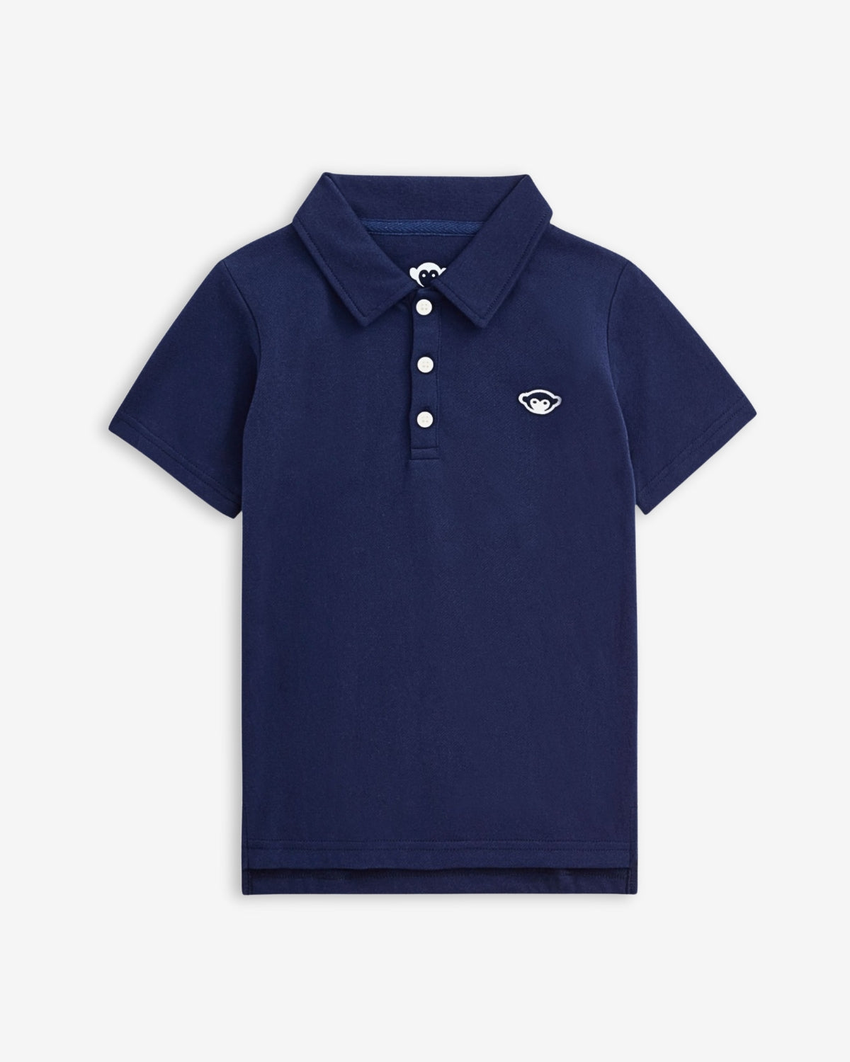 Navy Blue Fairbanks Polo featuring classic collar and signature monkey embroidery.