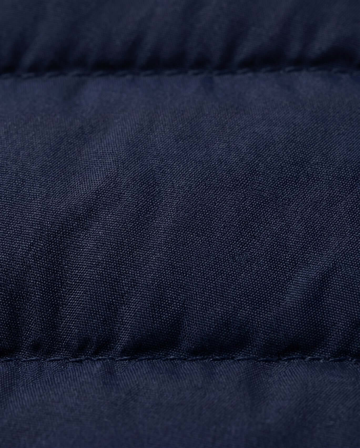 Close-up of a dark blue textured fabric surface
