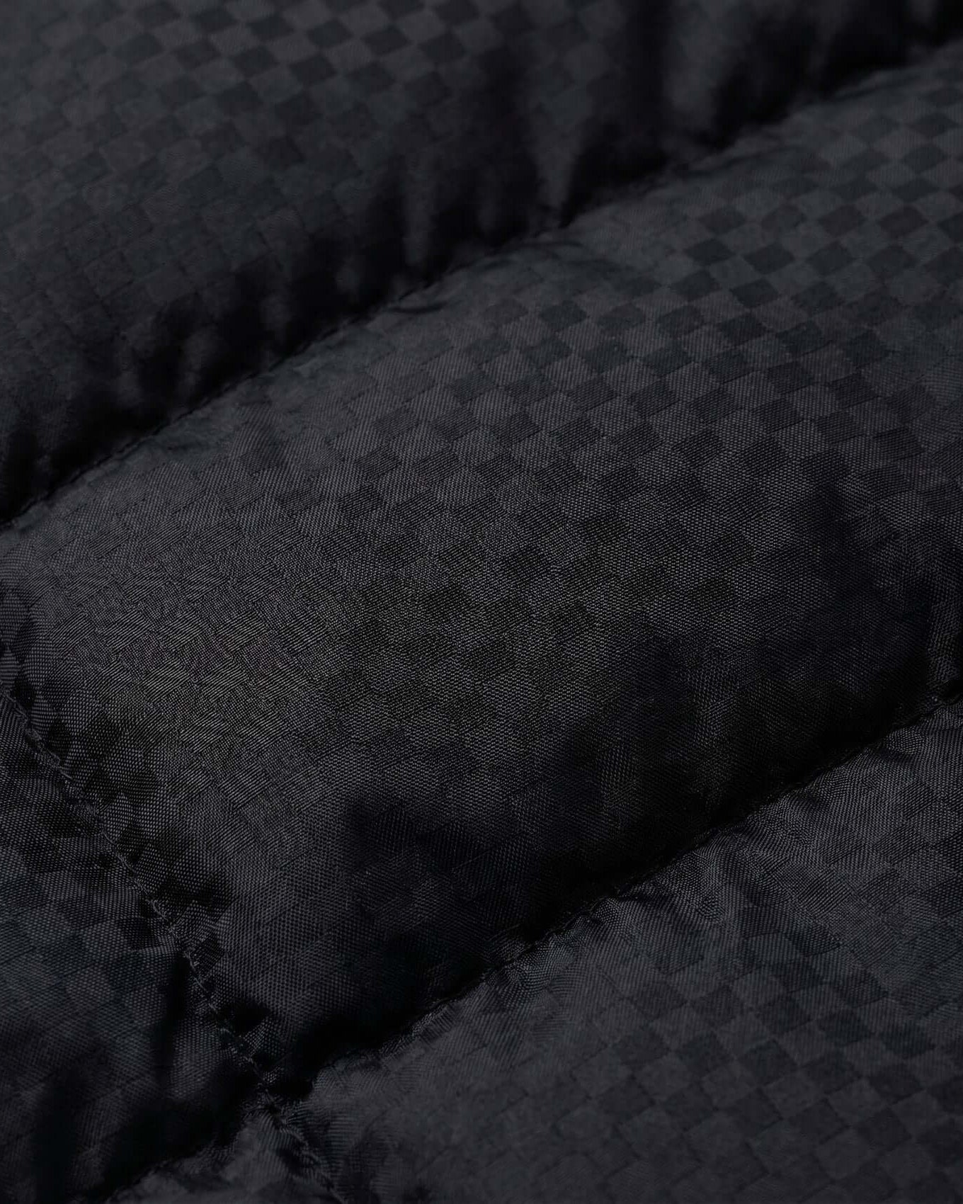 Close-up of black textured fabric with a subtle pattern