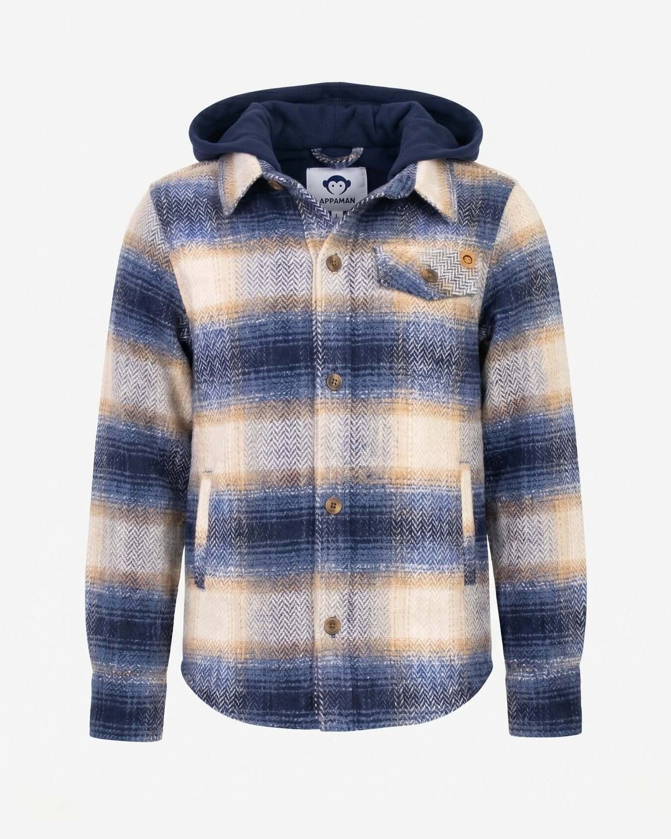 Plaid shirt with hood on a white background