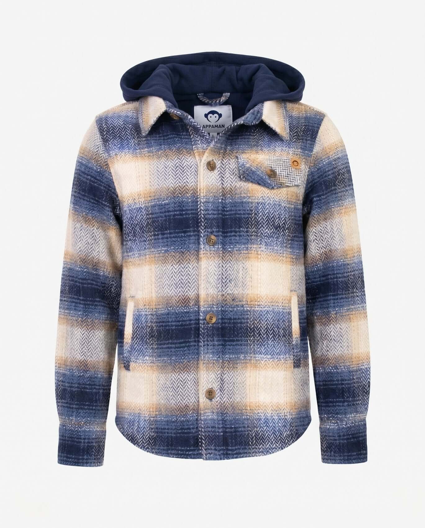 Plaid shirt with hood on a white background