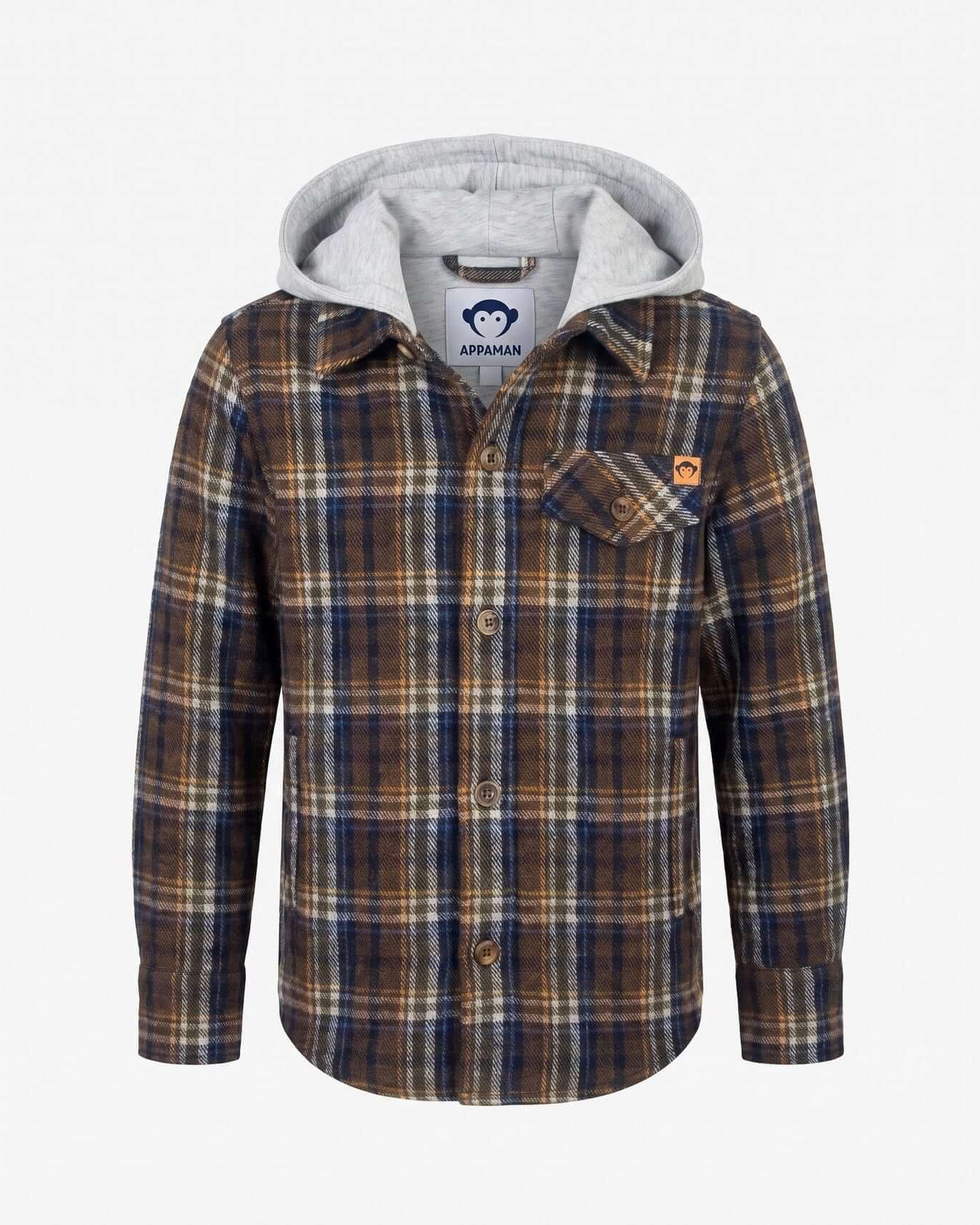 Plaid shirt with a hood on a white background
