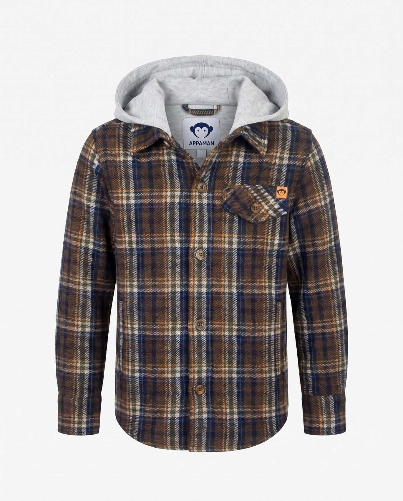 Plaid shirt with a hood on a white background