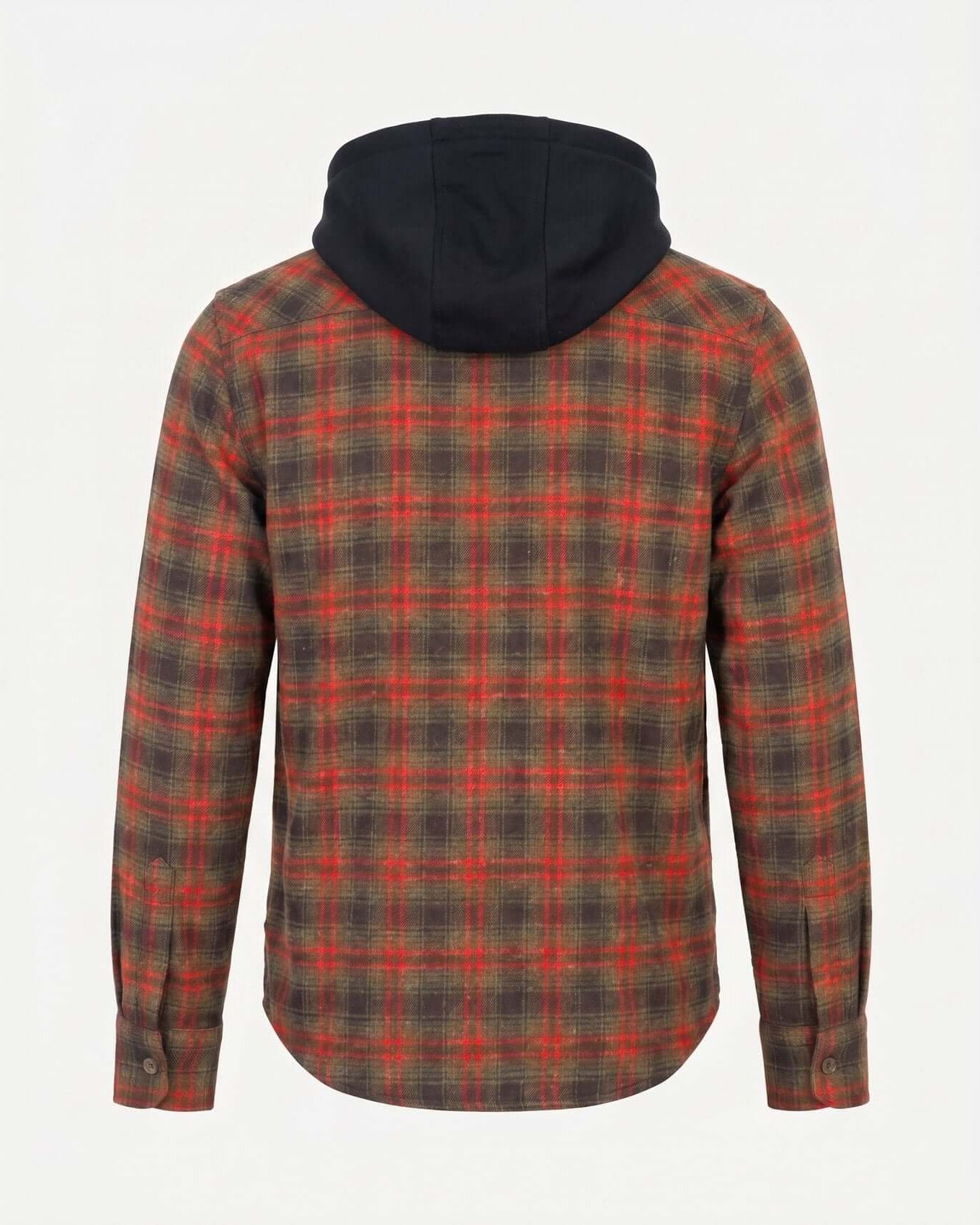 Plaid jacket with a hood on a white background