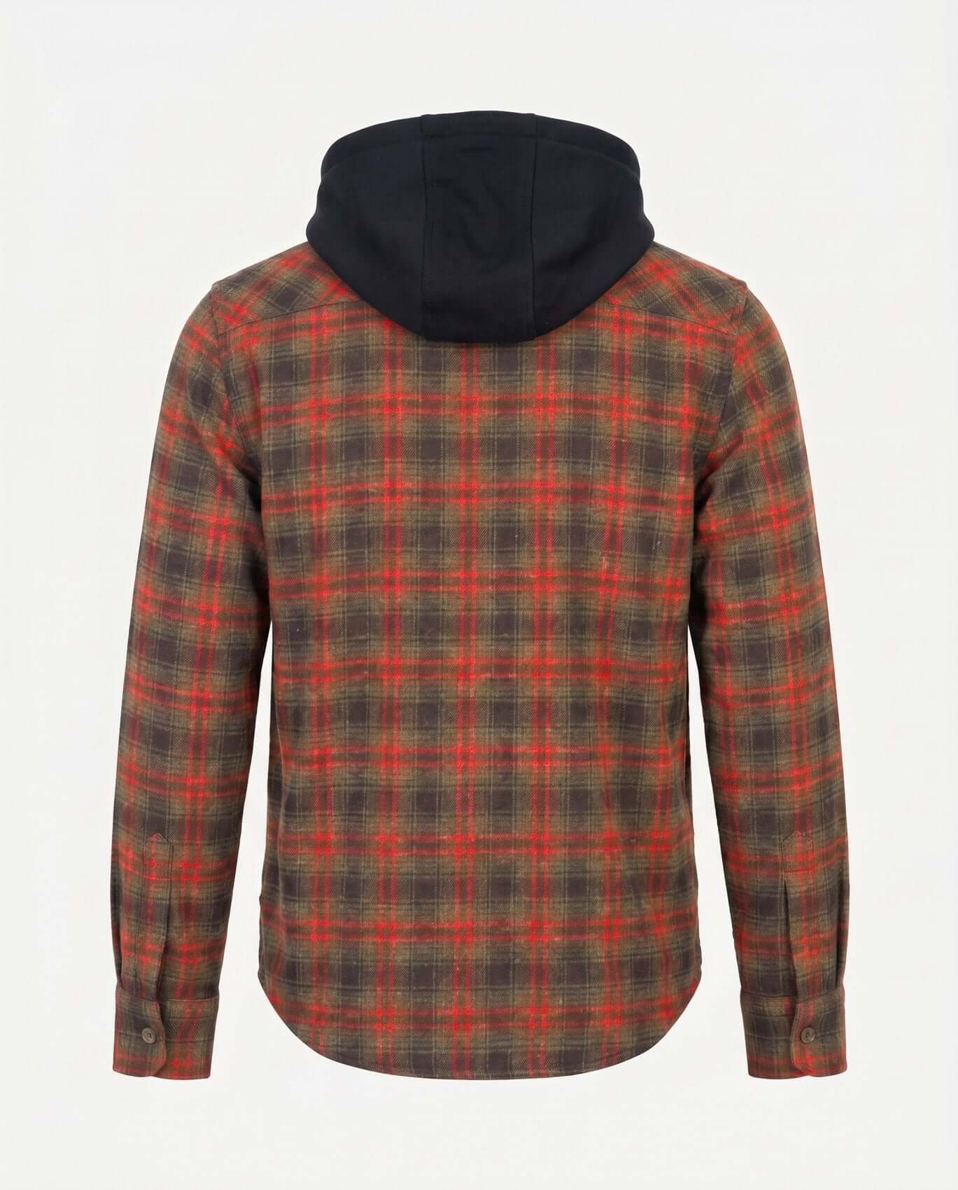 Plaid jacket with a hood on a white background
