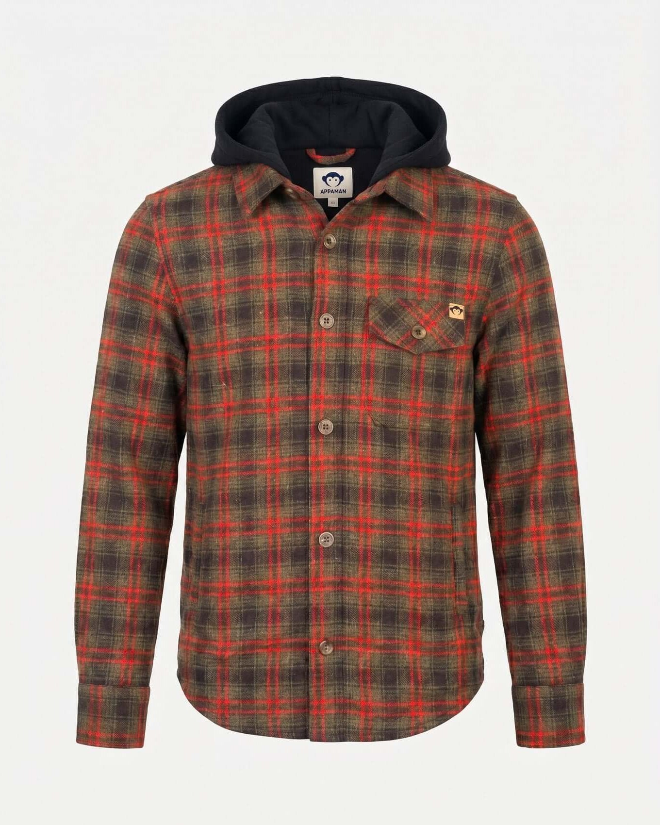 Plaid shirt with a hood on a white background