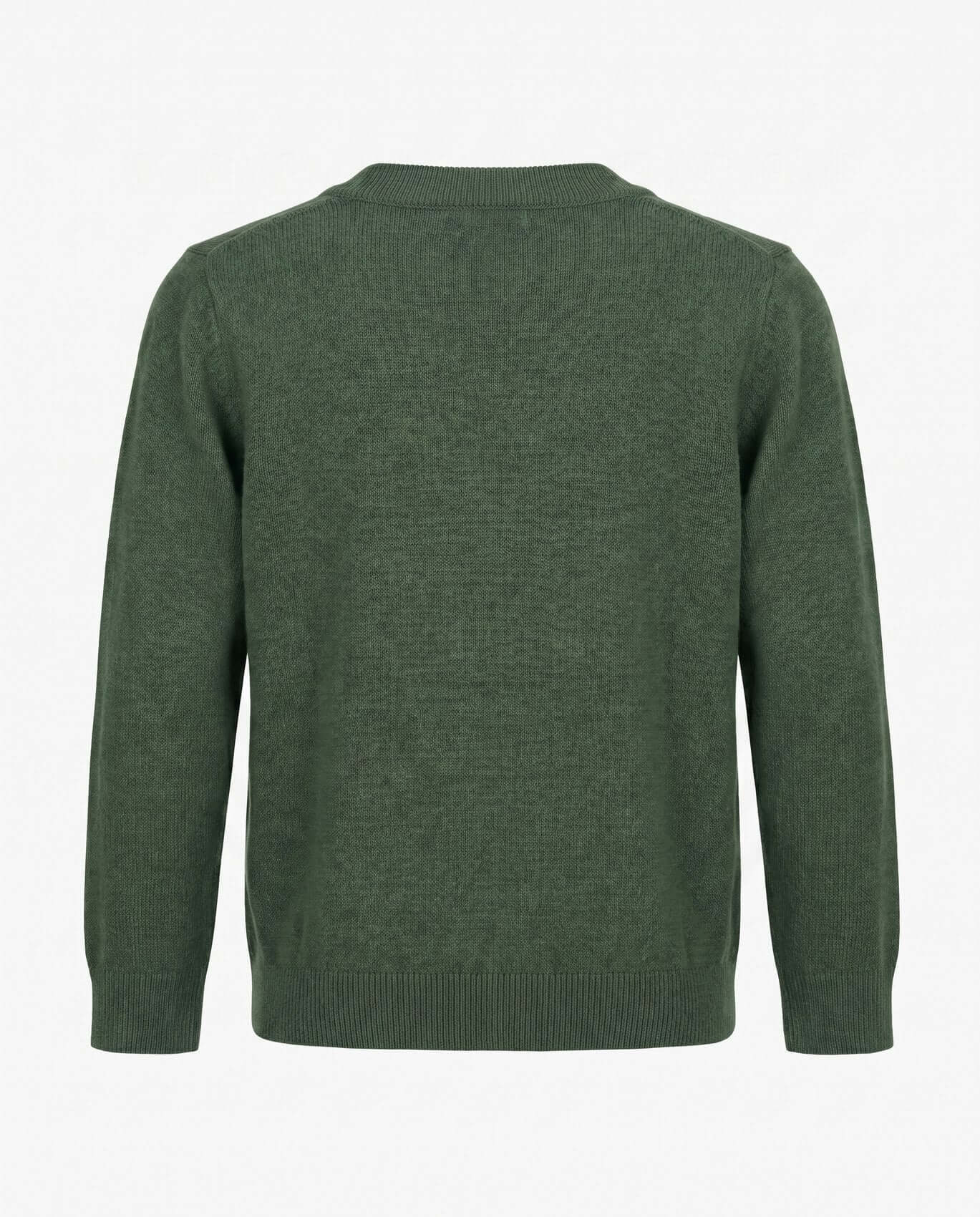 Green sweater on a white background