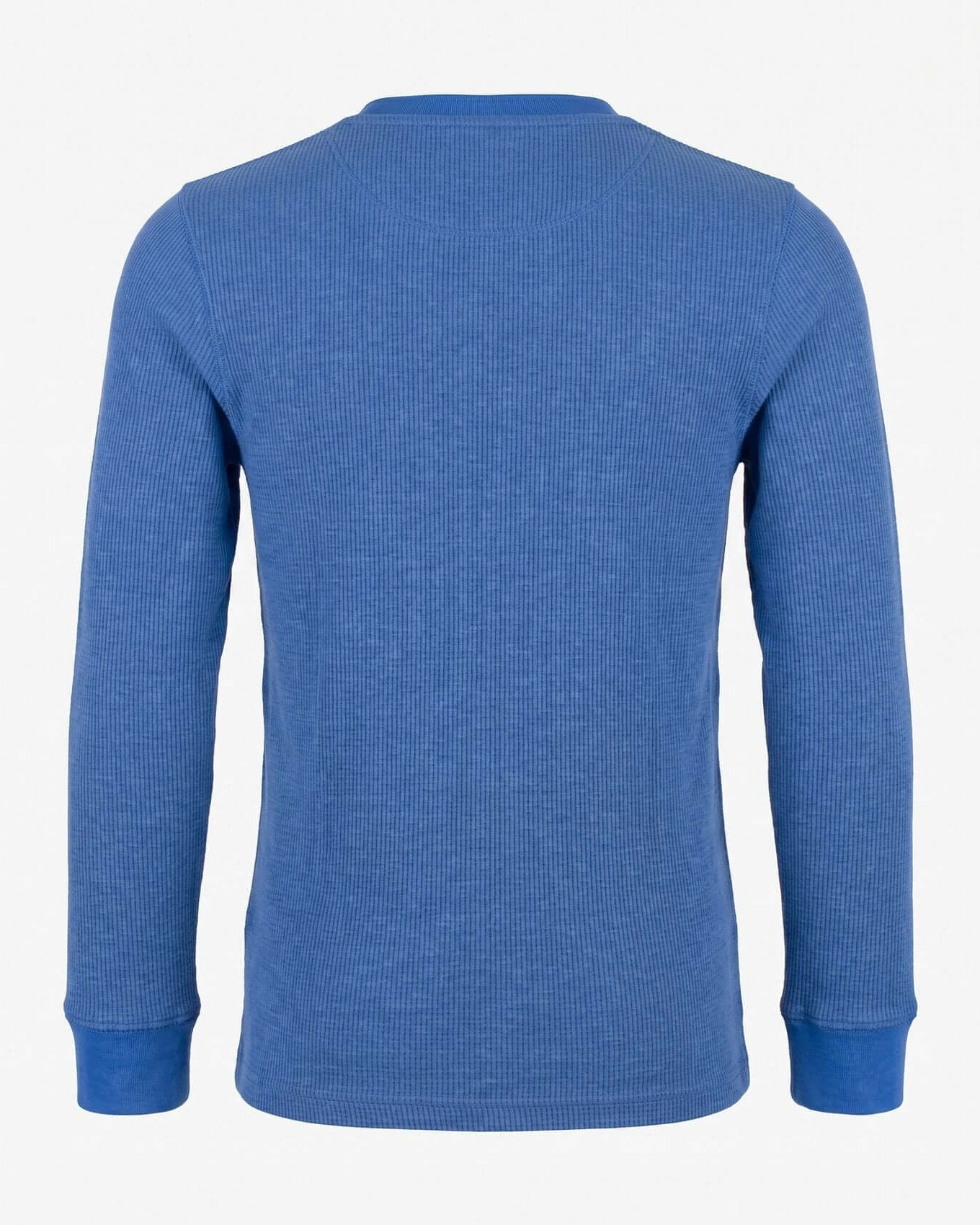 Blue long-sleeve shirt on a white background