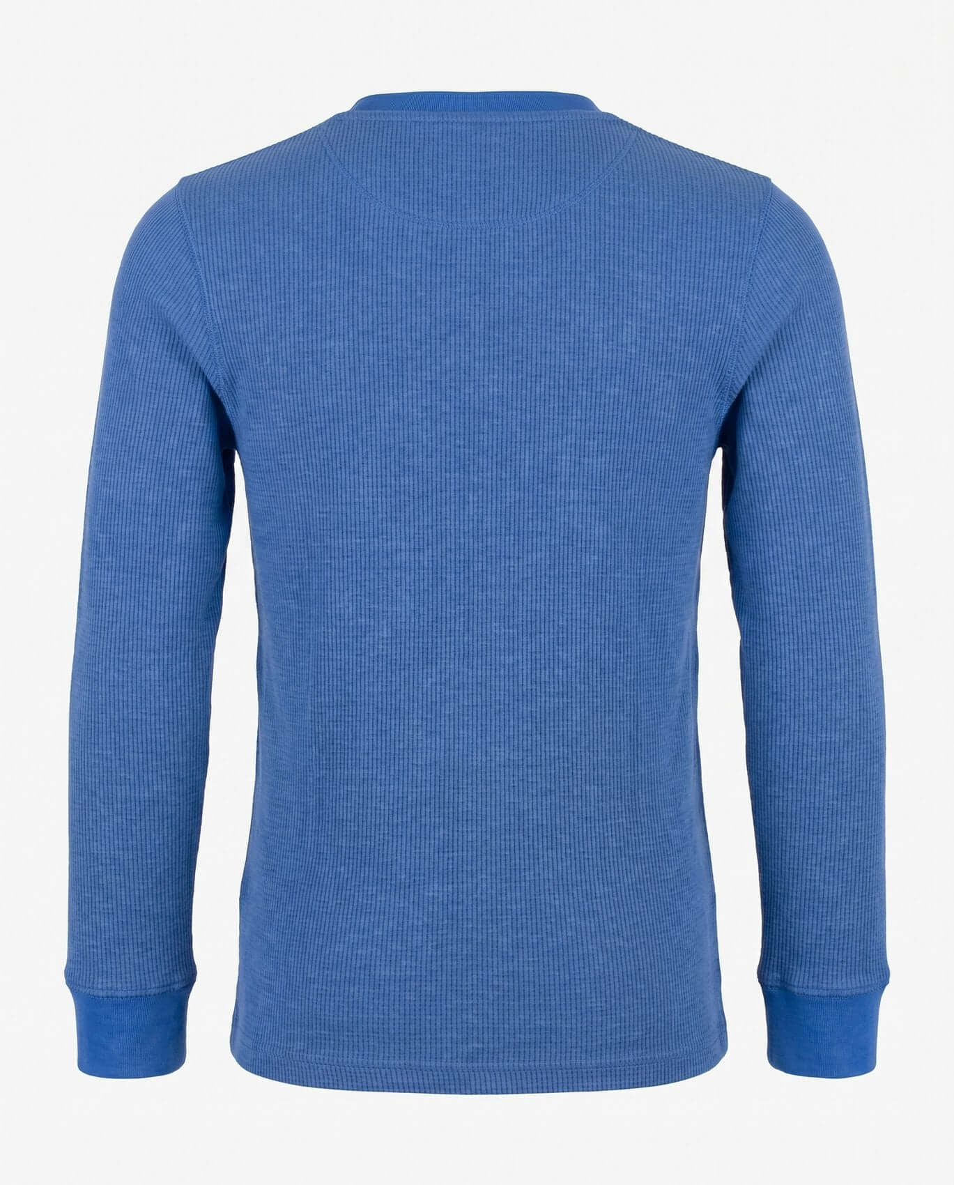 Blue long-sleeve shirt on a white background