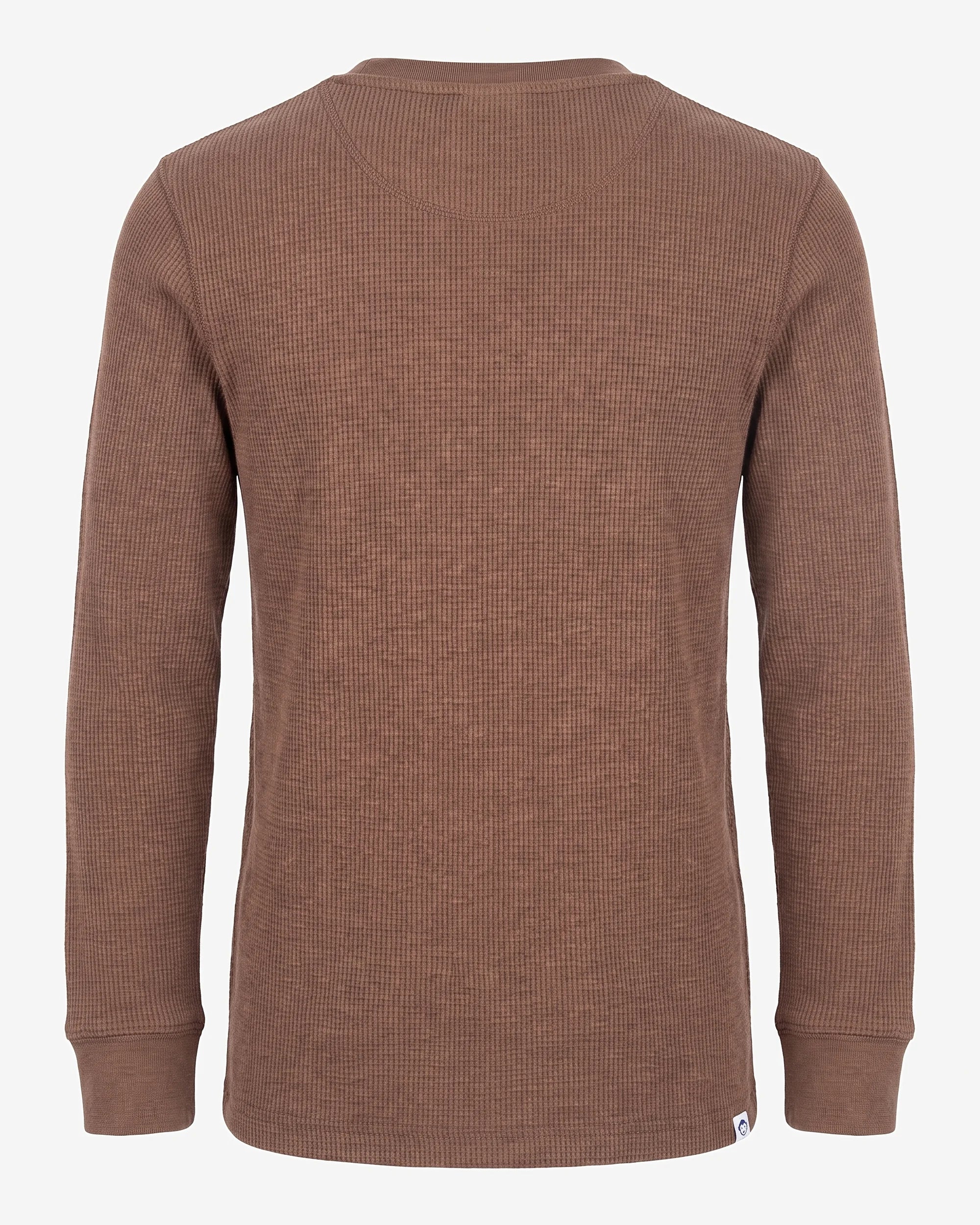 Brown Craftsman Thermal Henley — back