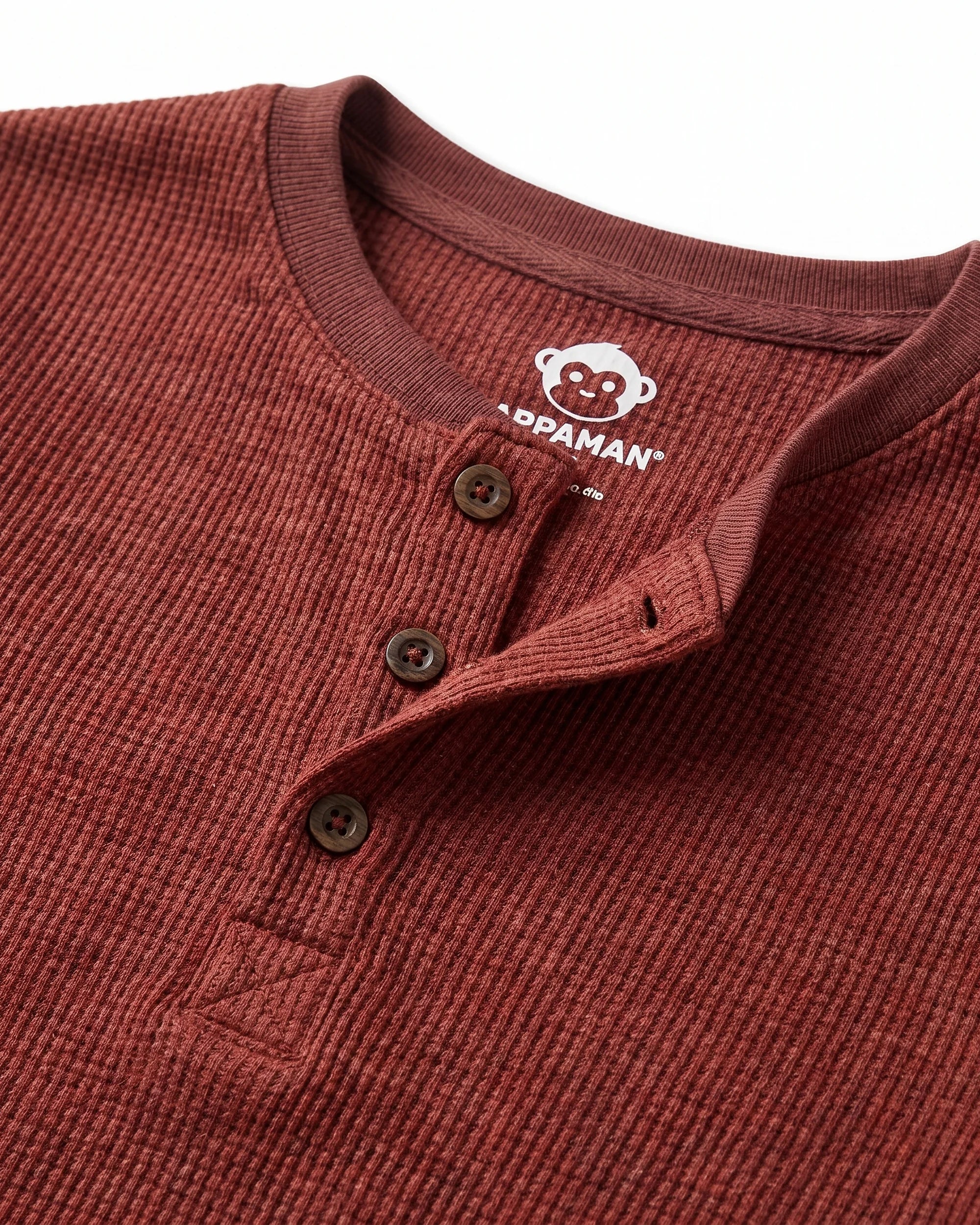 Tomato Craftsman Thermal Henley — detail1