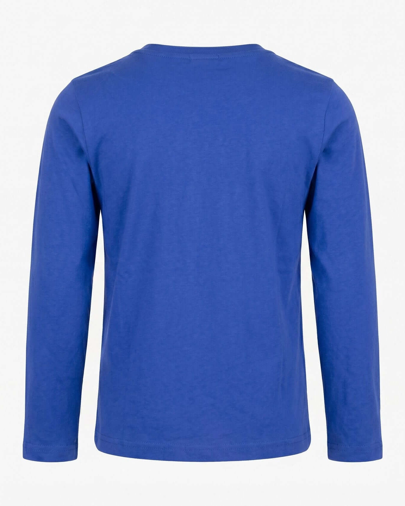 Blue long-sleeve shirt on a white background