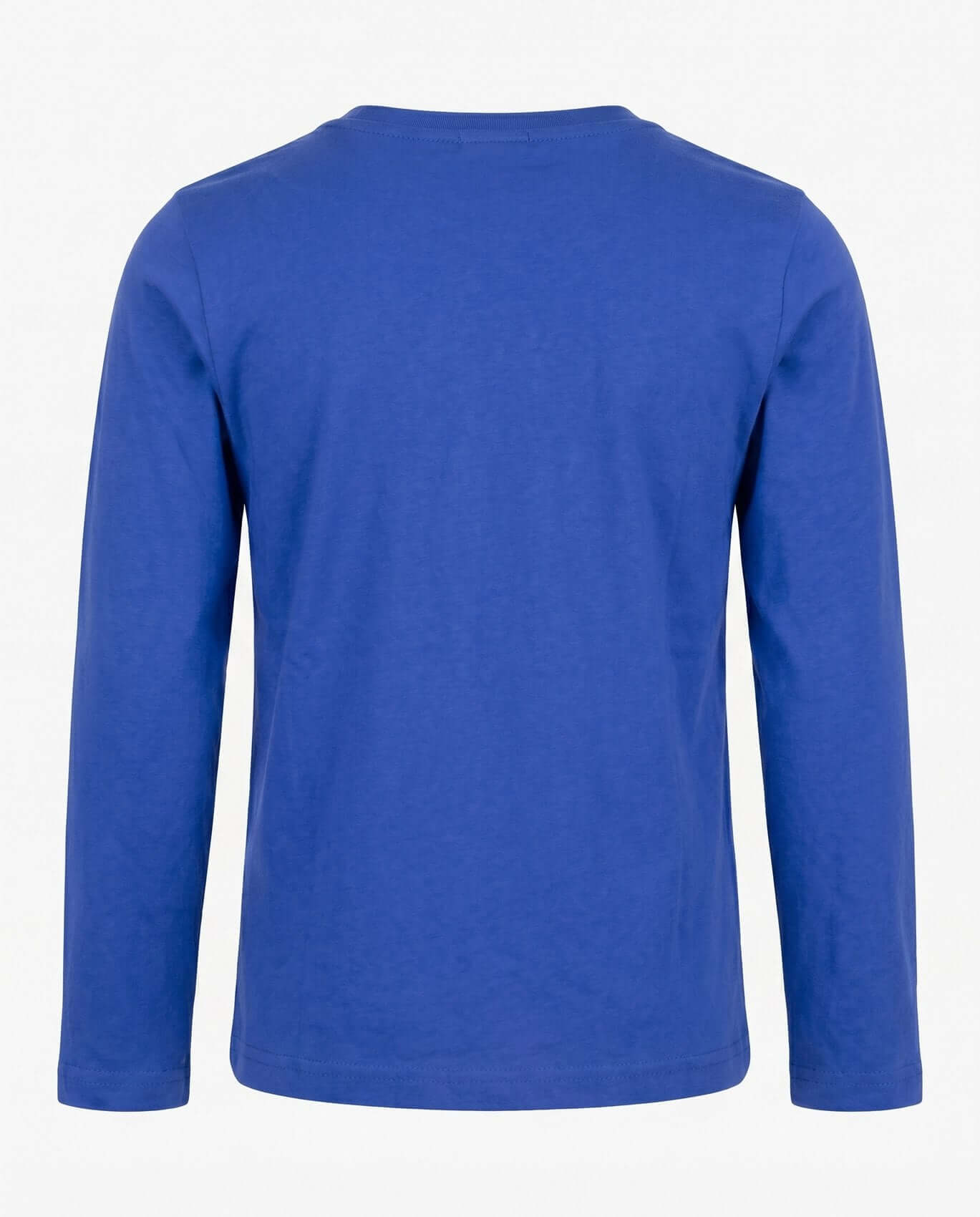 Blue long-sleeve shirt on a white background