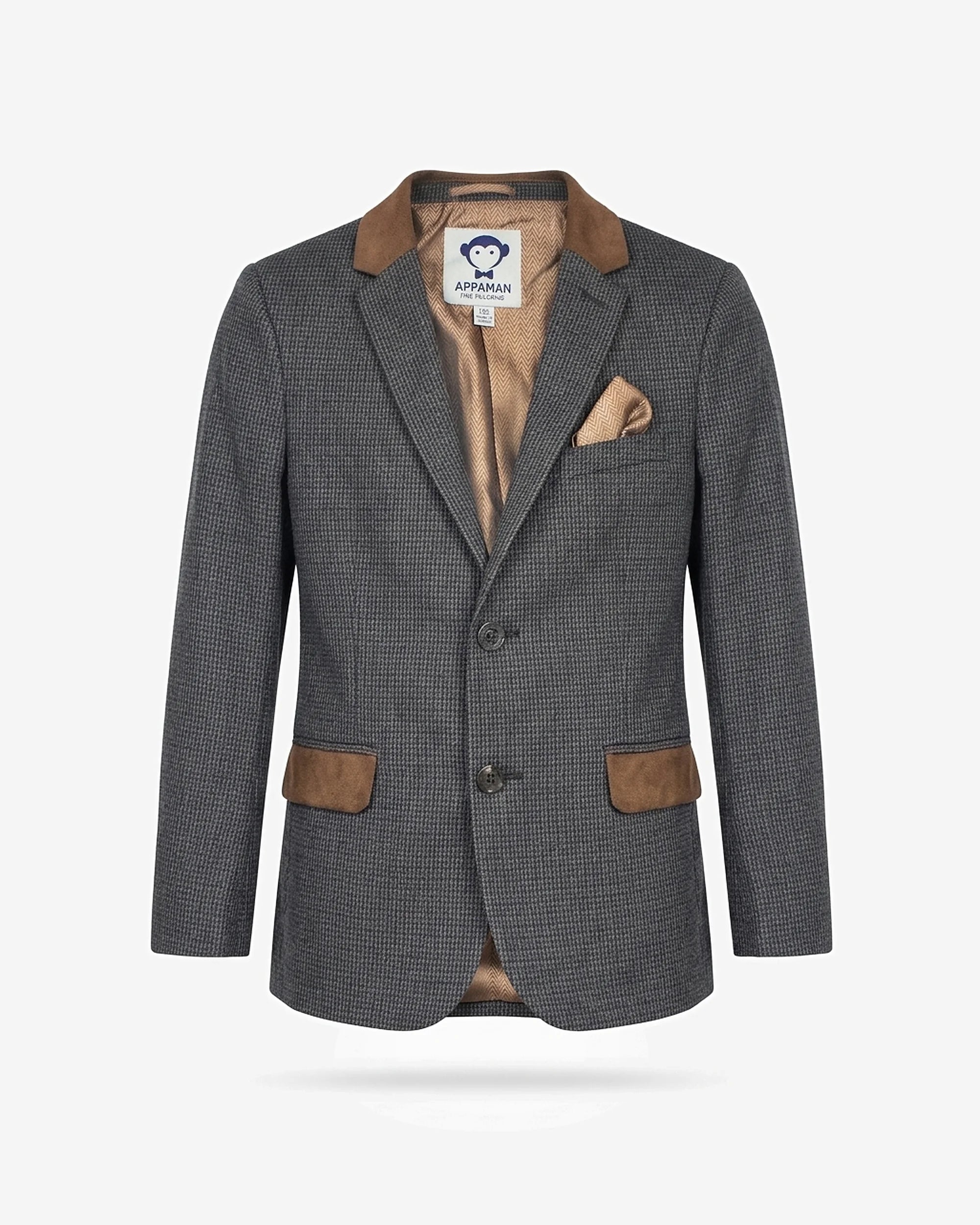 Earth Brown Houndstooth Club Jacket — front