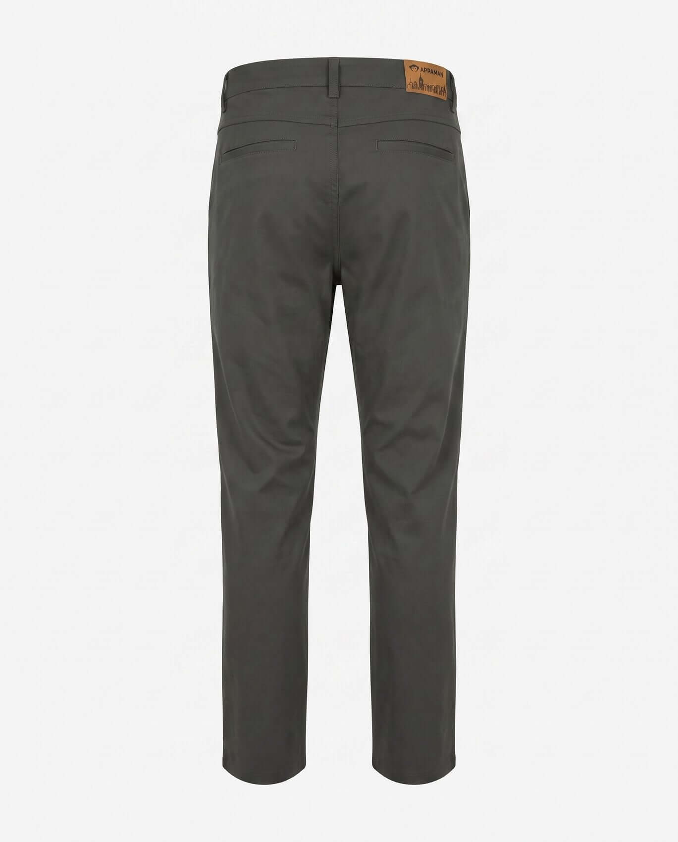 Dark gray pants on a white background