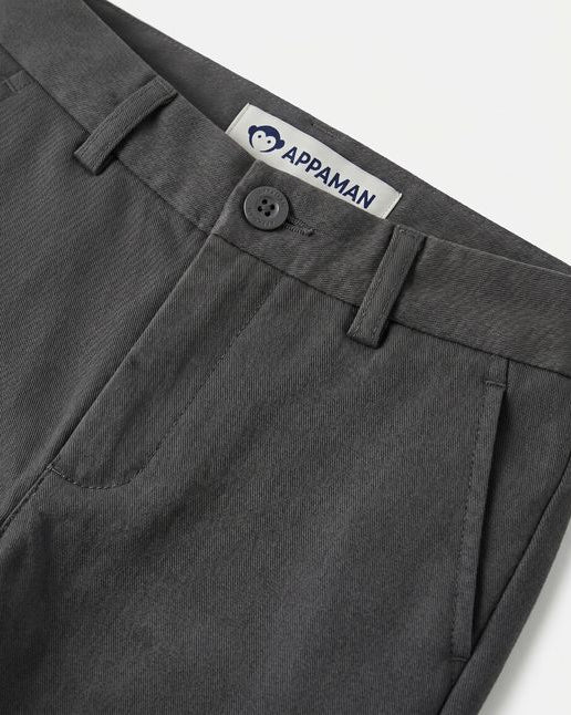 Gray pants with a visible Appaman label on a white background