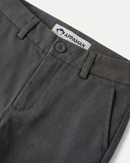 Gray pants with a visible Appaman label on a white background