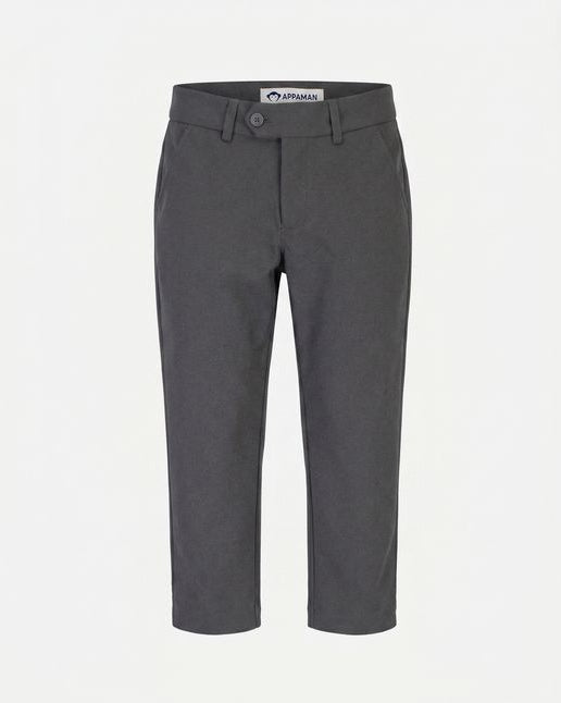 Gray pants with a belt on a white background