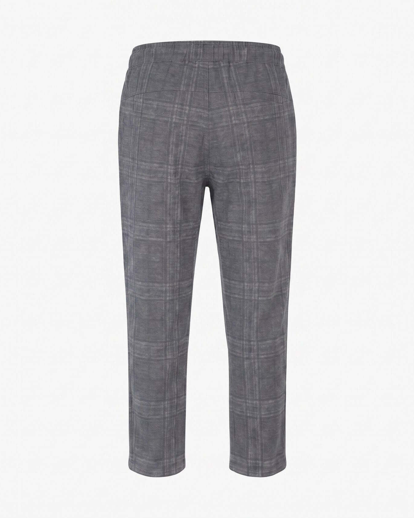Gray checkered pants on a white background