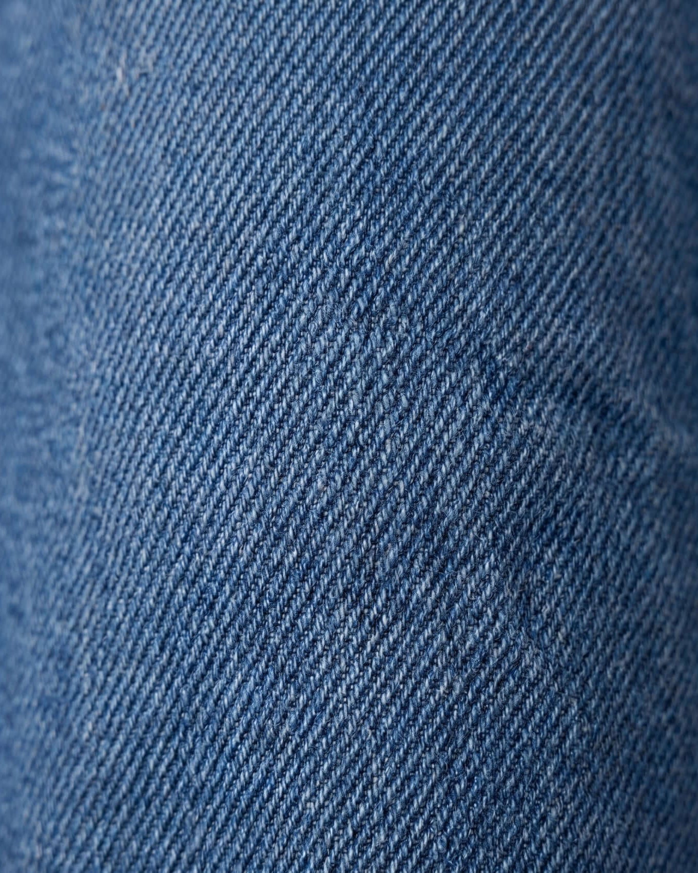 Close-up of blue denim fabric texture