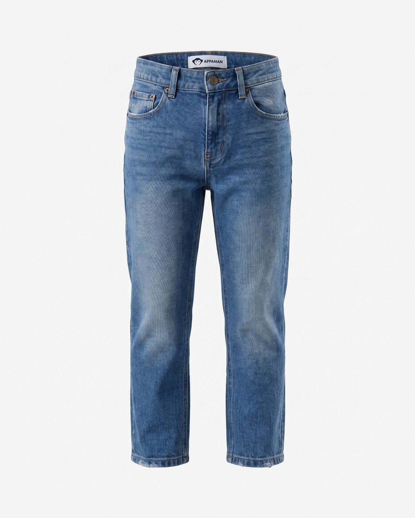 Blue jeans on a white background