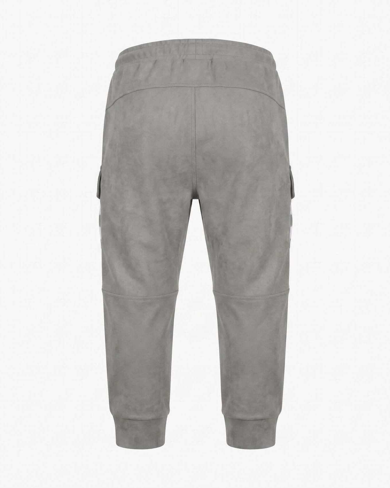 Gray cargo pants on a white background