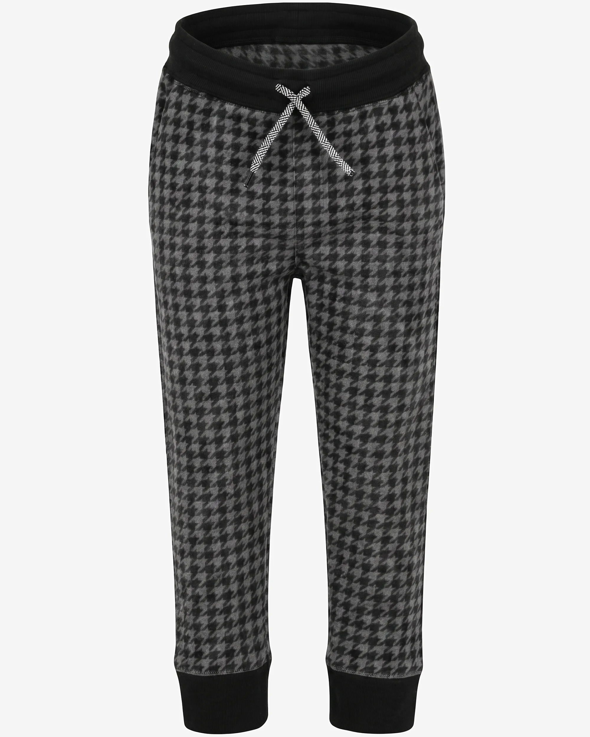 Black Houndstooth Rest Day Sweatpants — front