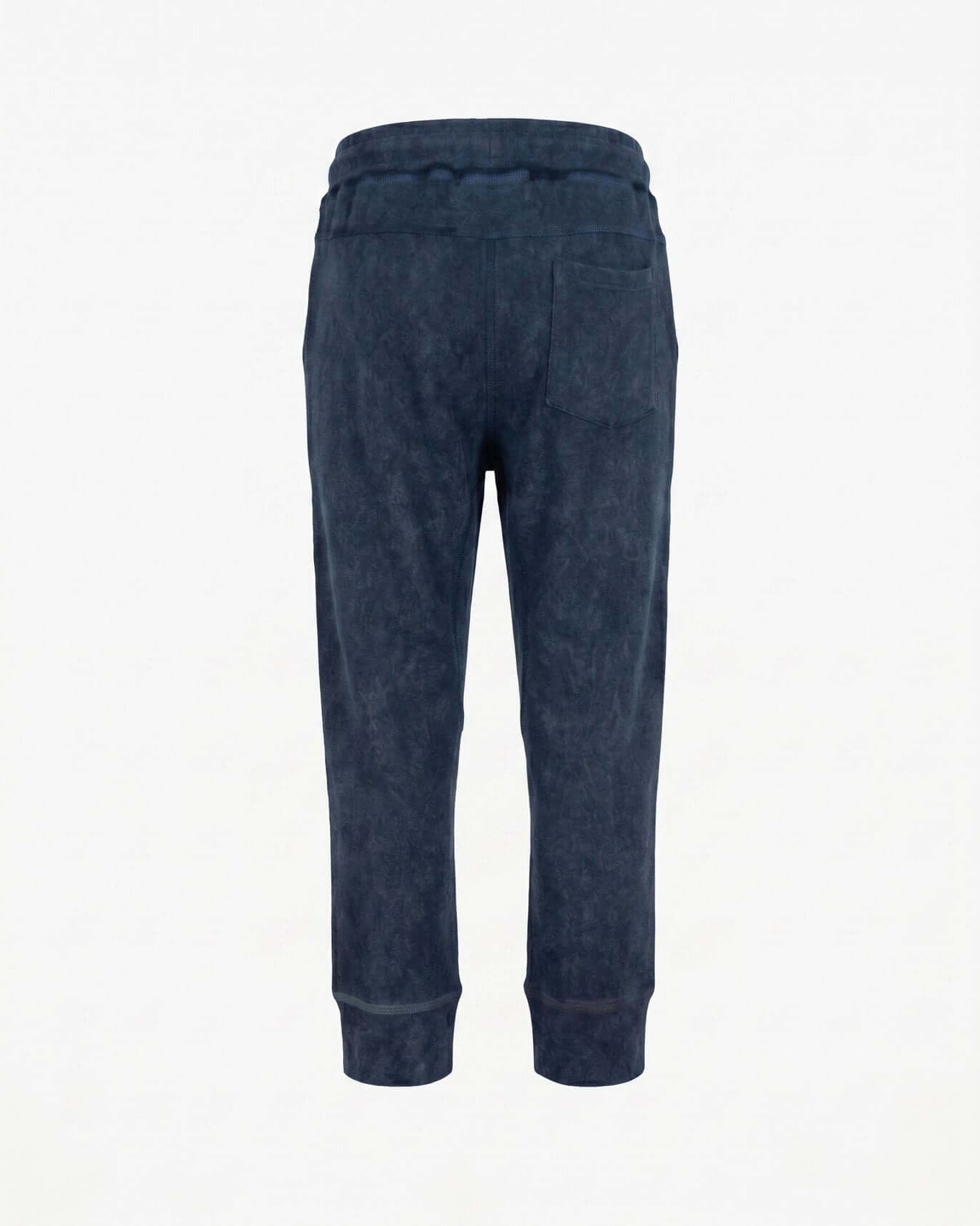Navy blue sweatpants on a white background