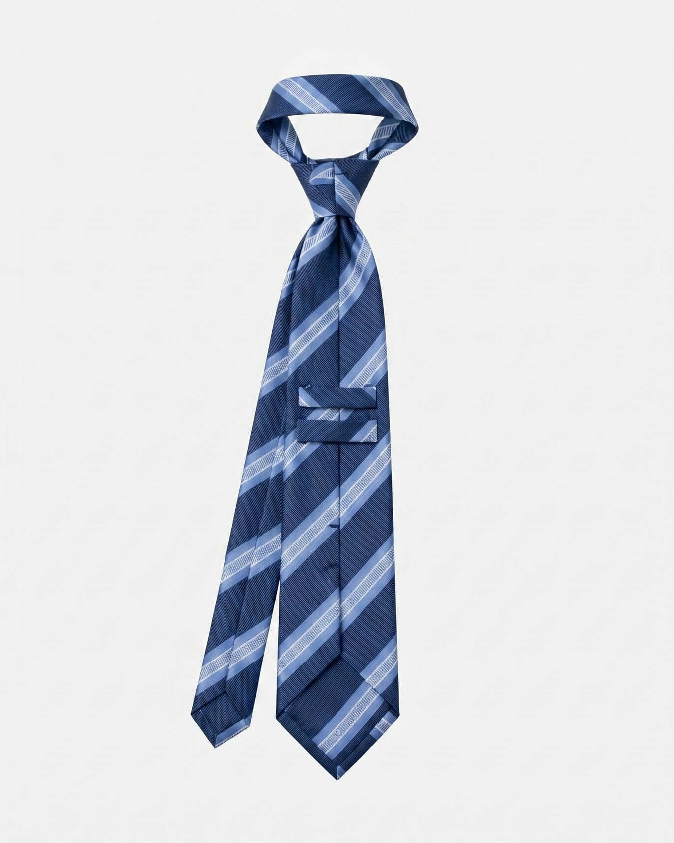 Blue plaid tie on a white background
