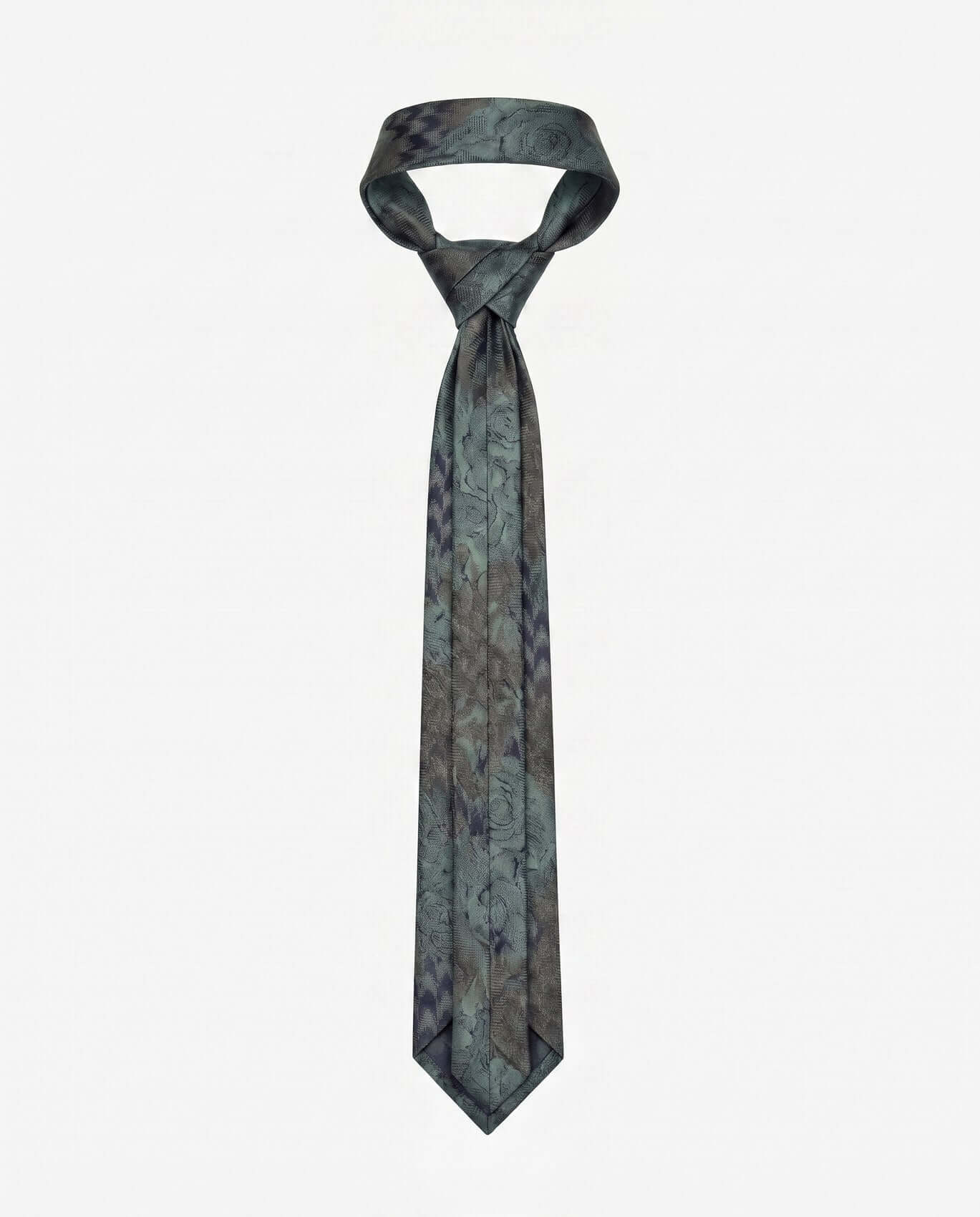 Patterned tie on a white background