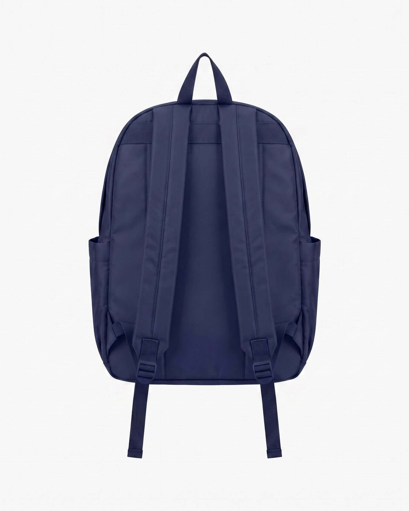 Navy blue backpack on a white background