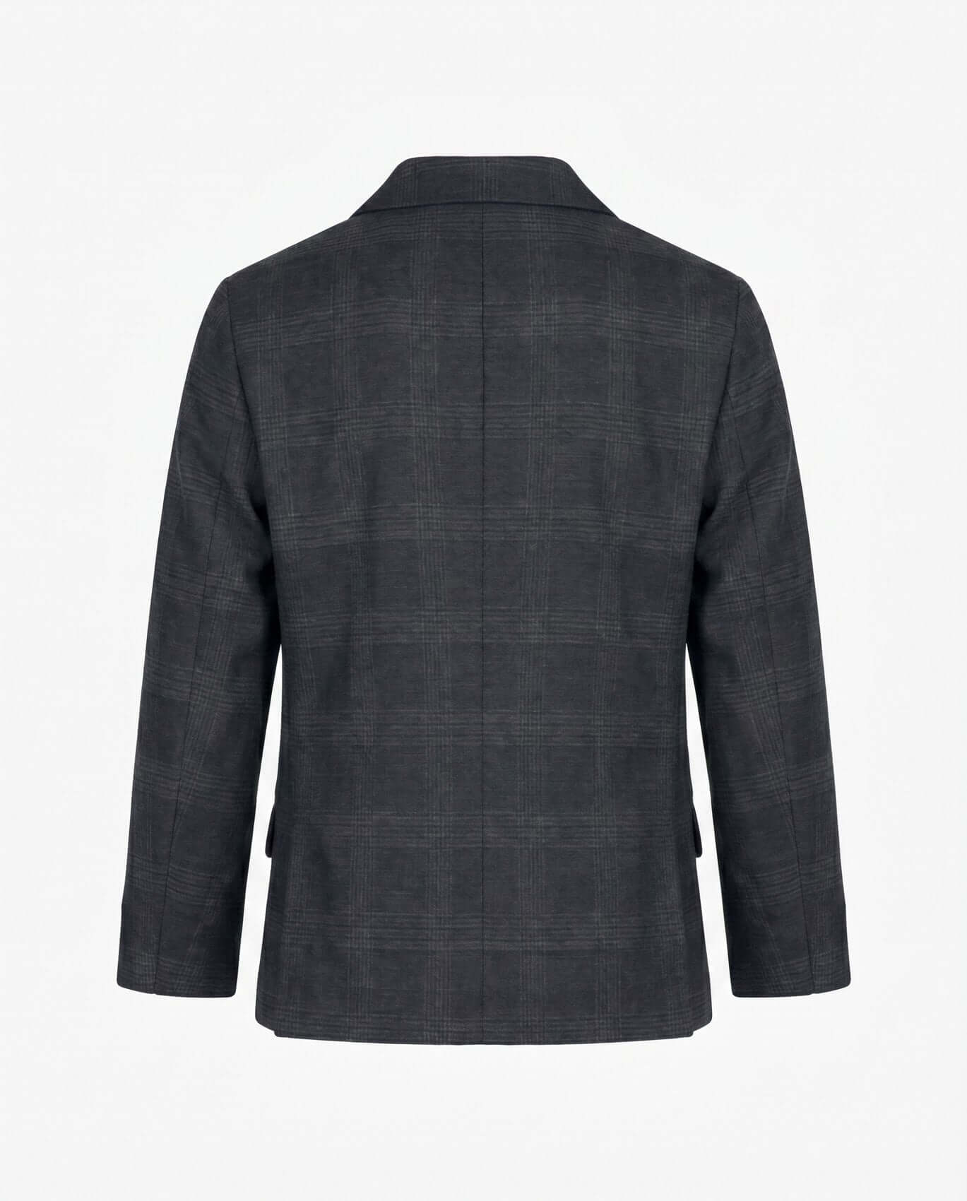 Dark gray blazer on a light gray background