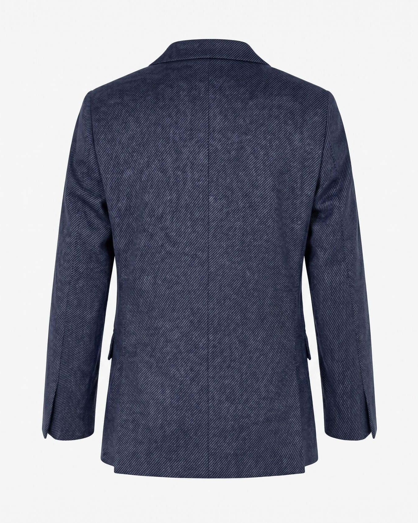 Blue textured blazer on a white background