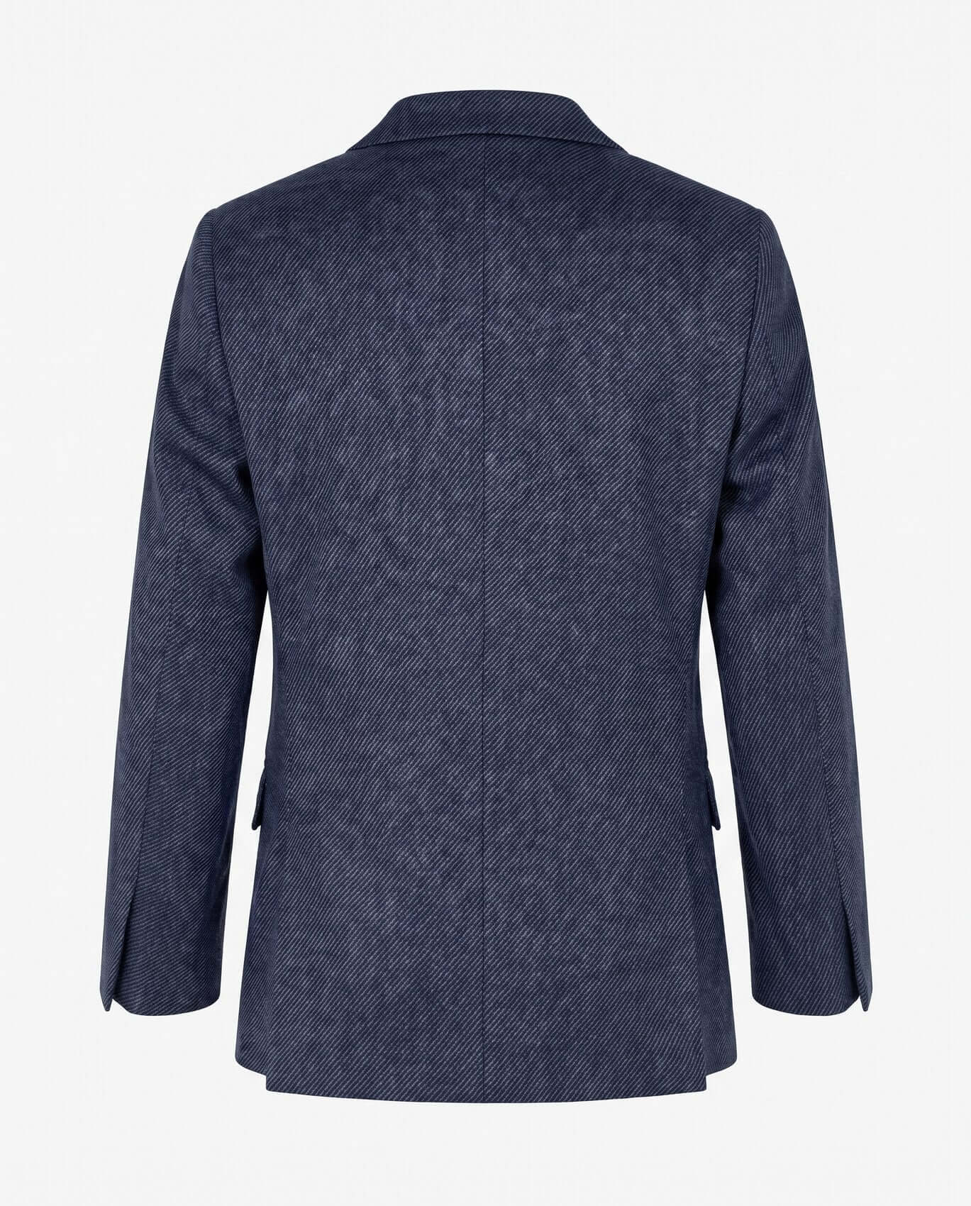 Blue textured blazer on a white background