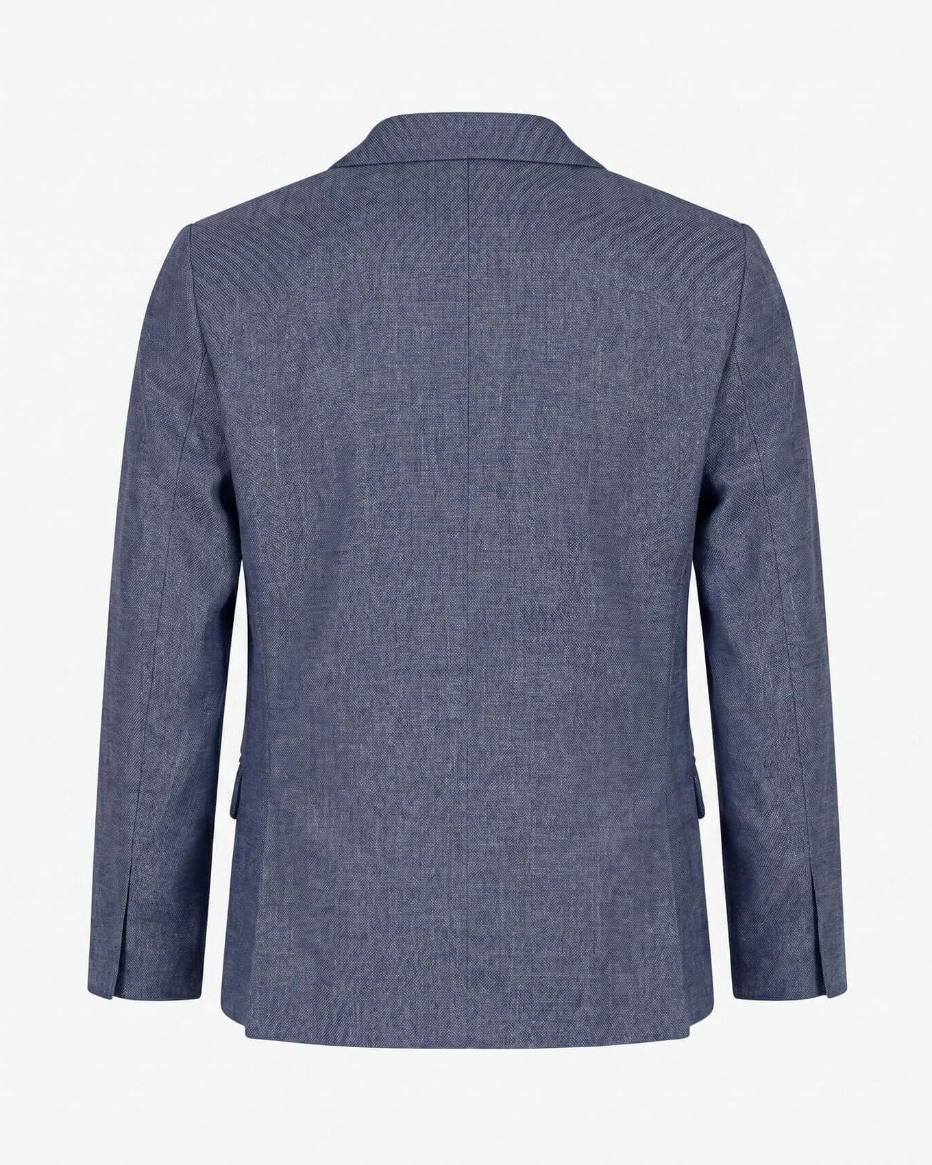 Blue blazer on a light gray background