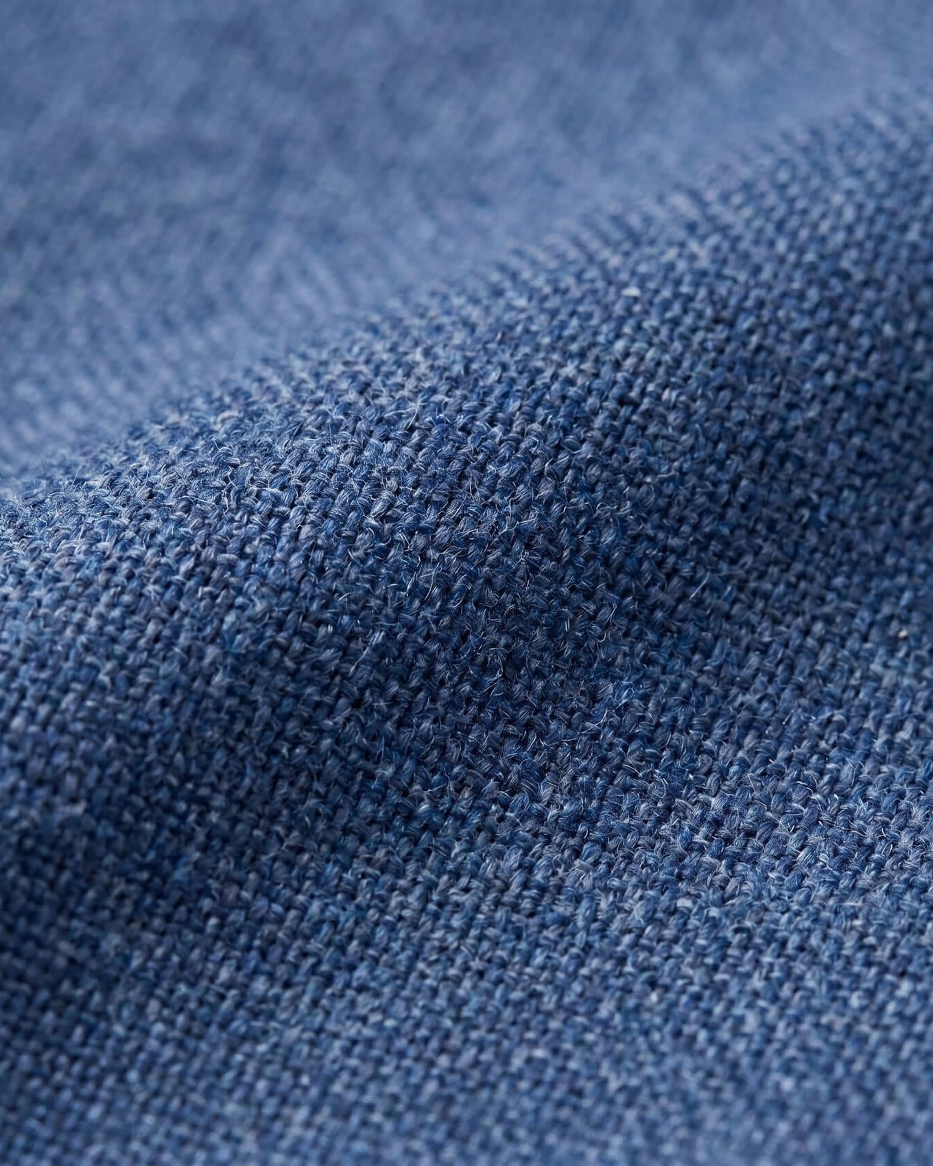 Close-up of blue denim fabric texture