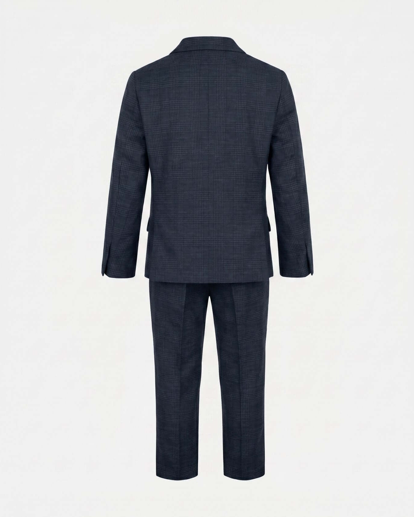 Navy blue suit on a white background