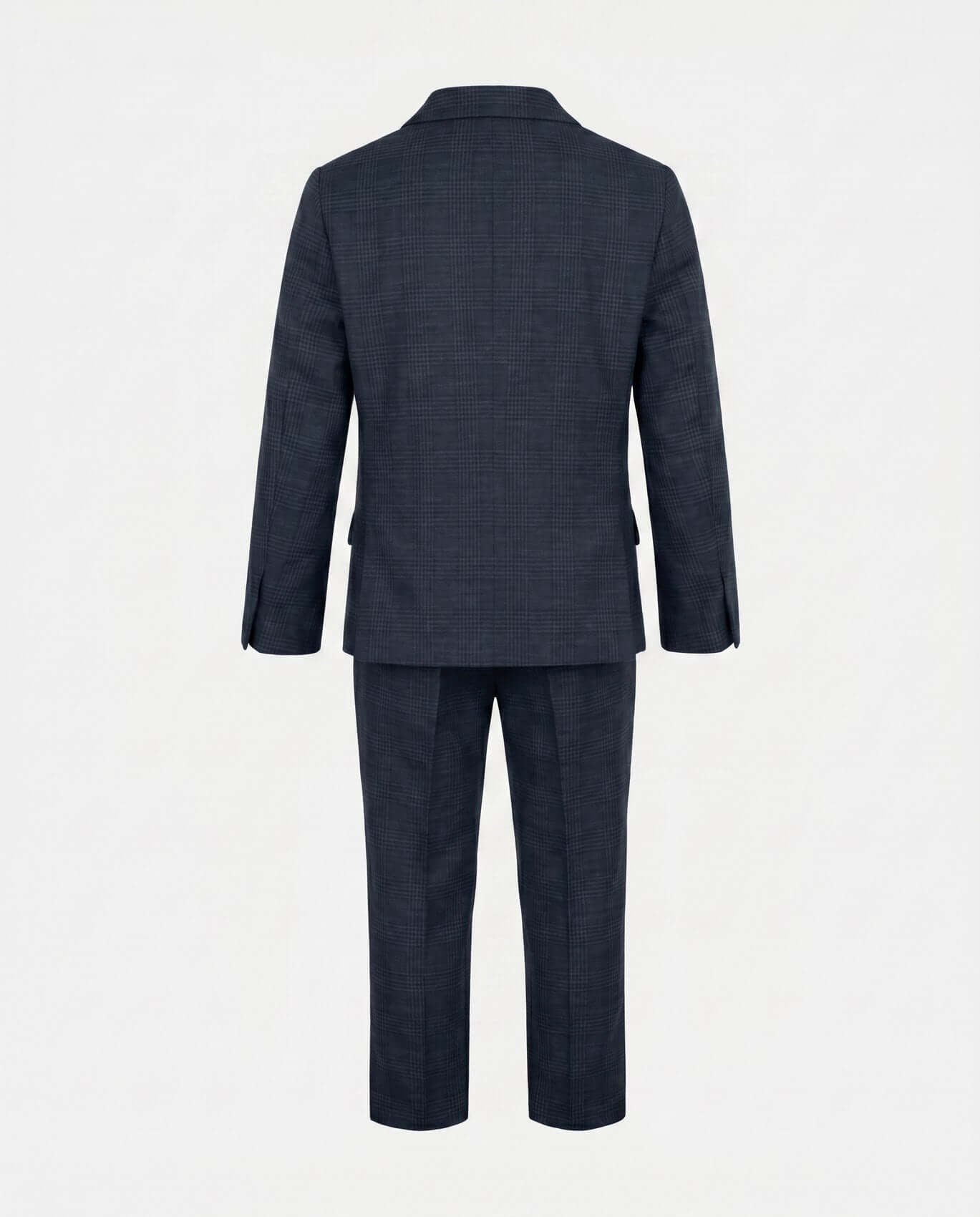 Navy blue suit on a white background