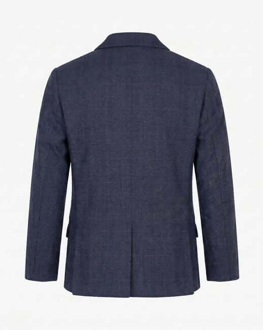 Blue checkered blazer on a white background