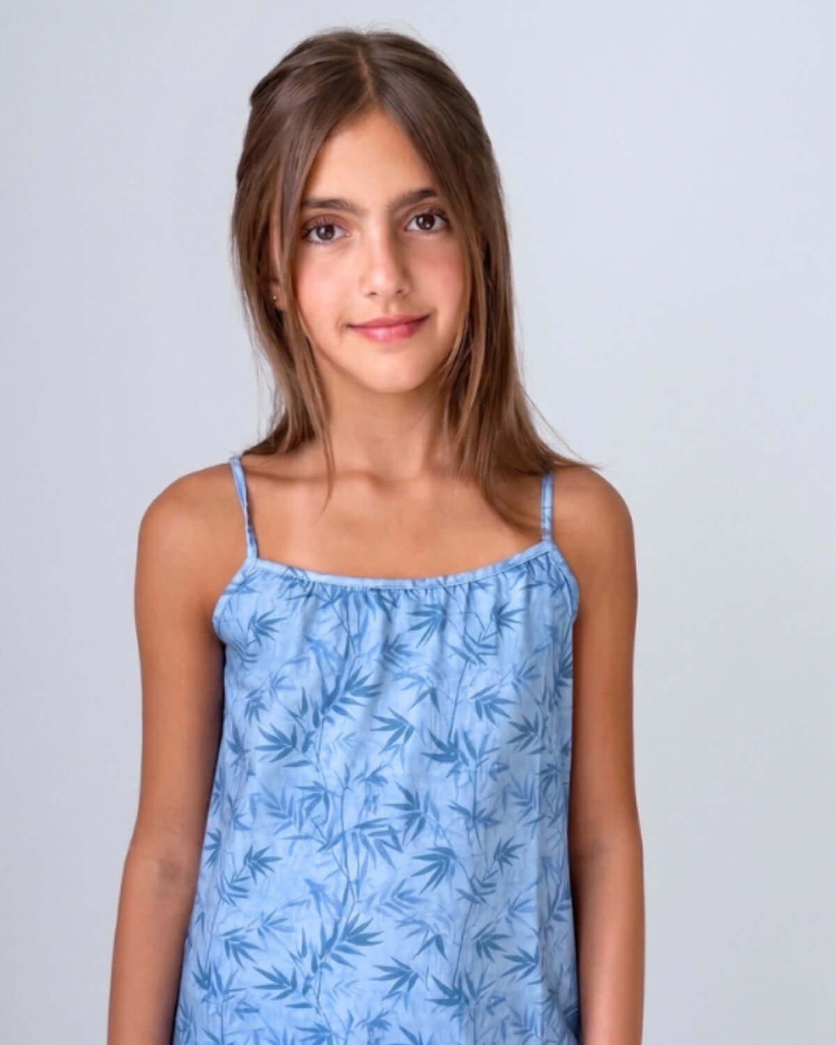 Girl in blue dress