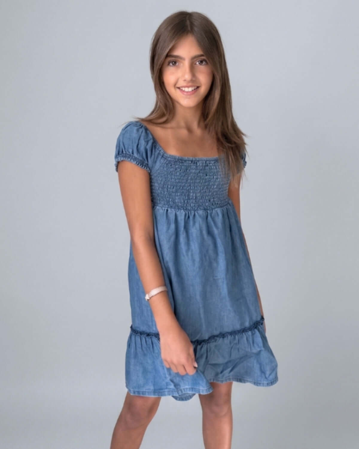 girl in blue dress