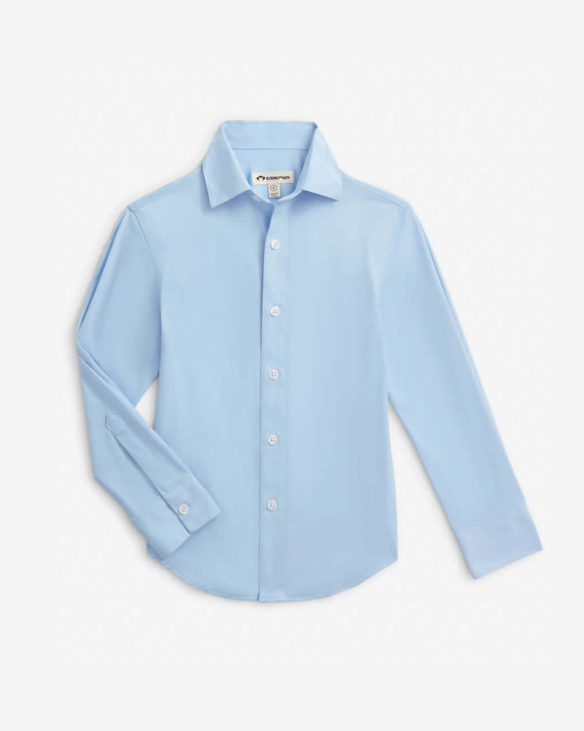 Light blue dress shirt on a white background