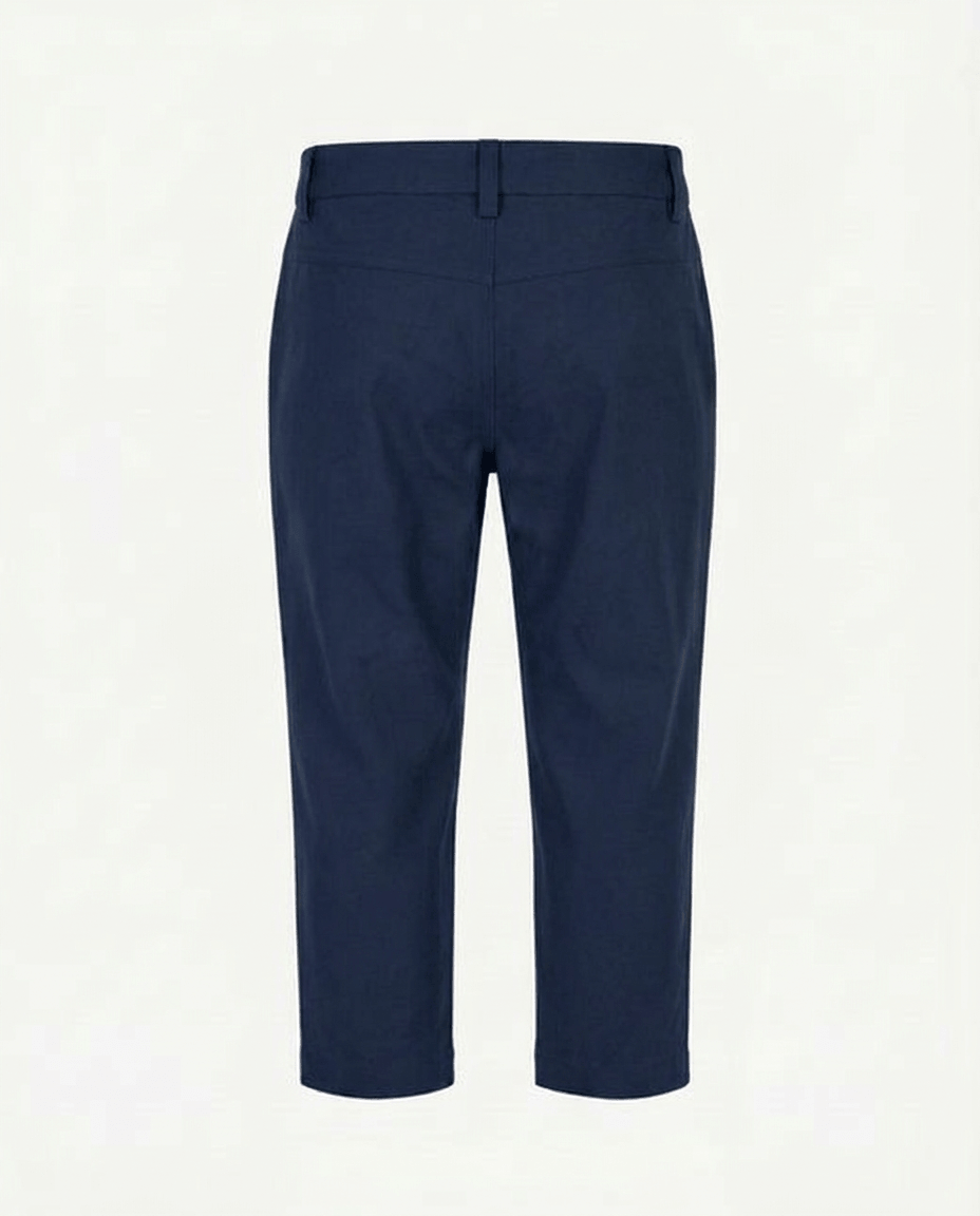 Navy blue pants on a white background