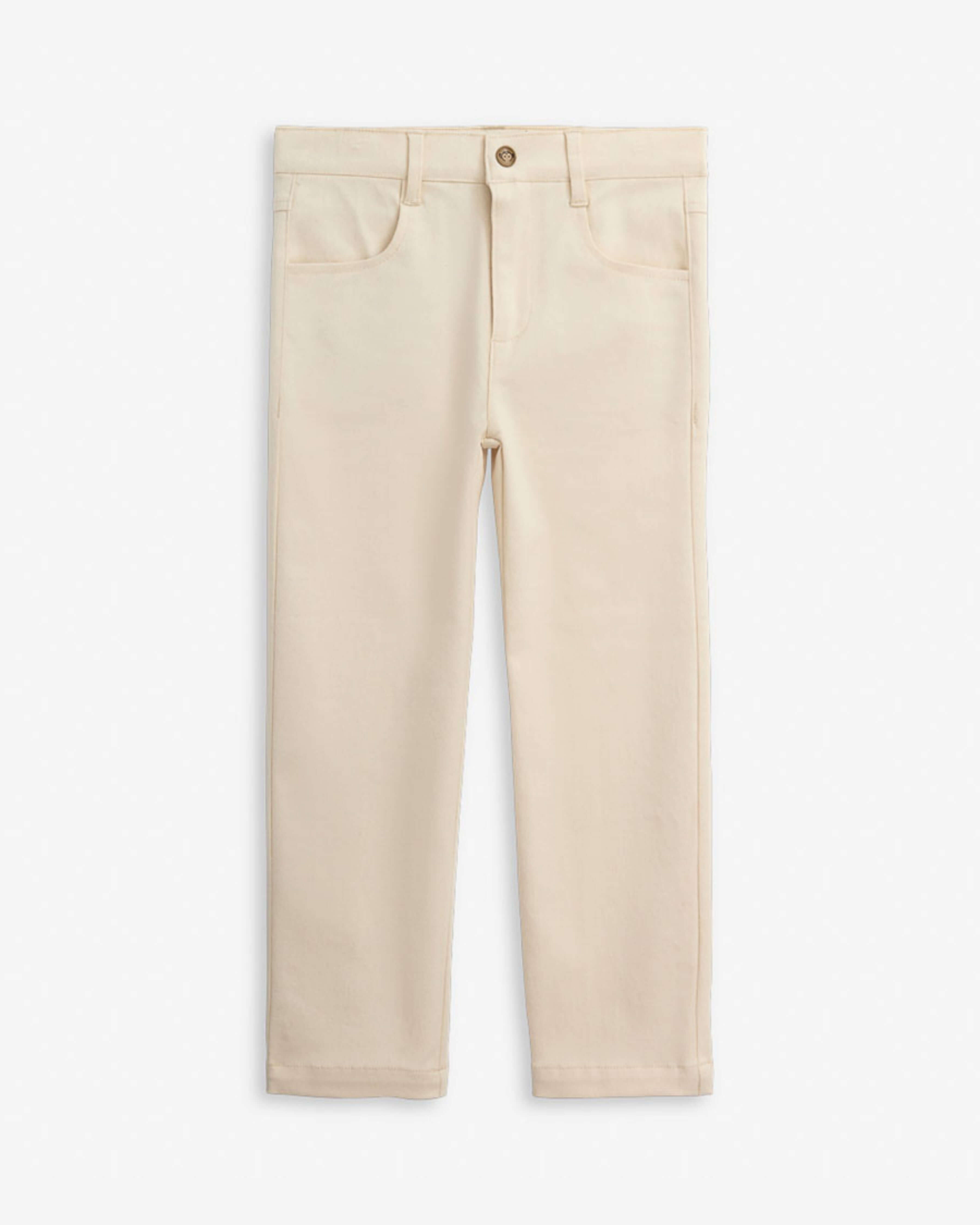 Eggwhite Commuter Twill Pant in a light beige color, designed for everyday casual wear.